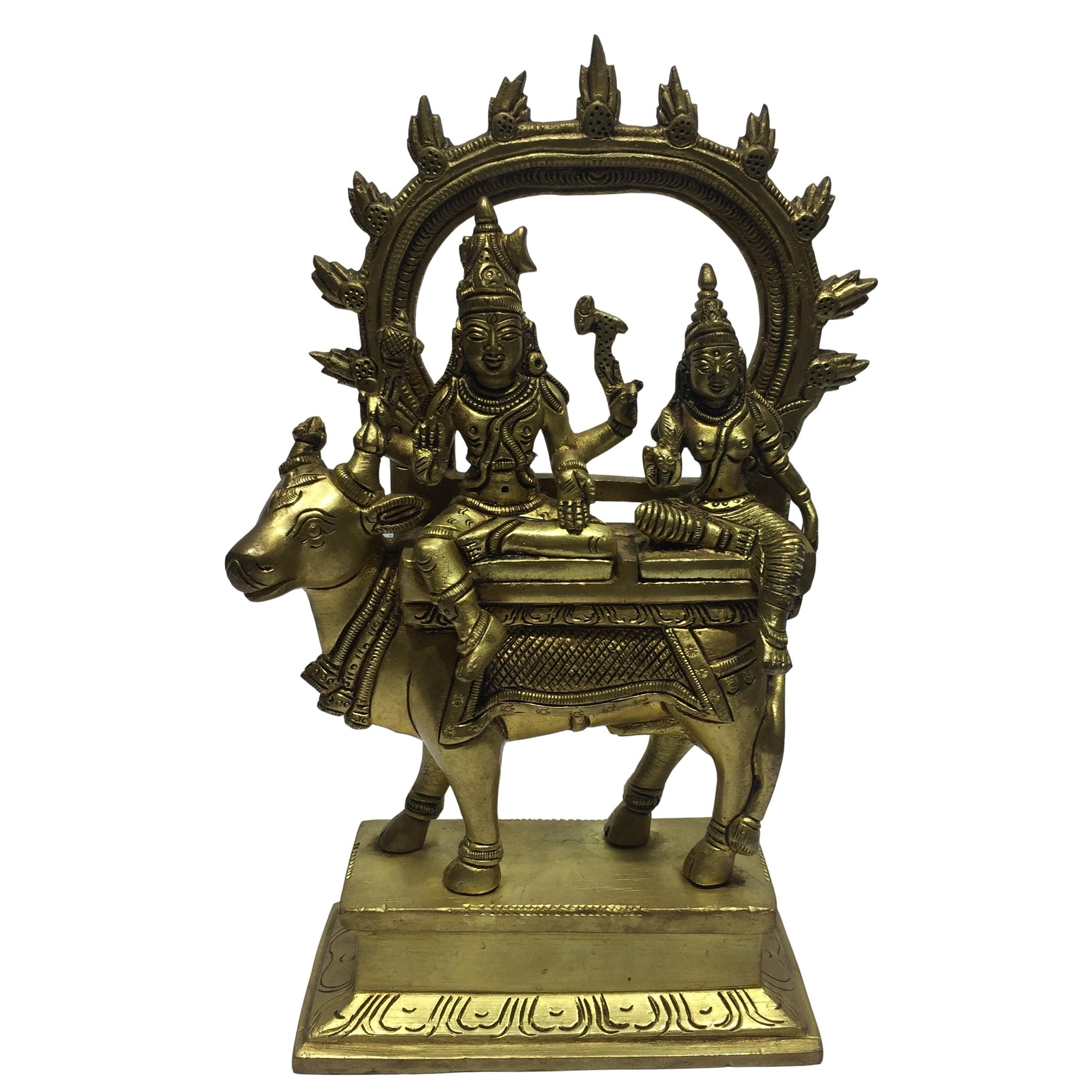 Pradosha Moorthi in Prabhai (Detachable) Brass Antique 9 inch