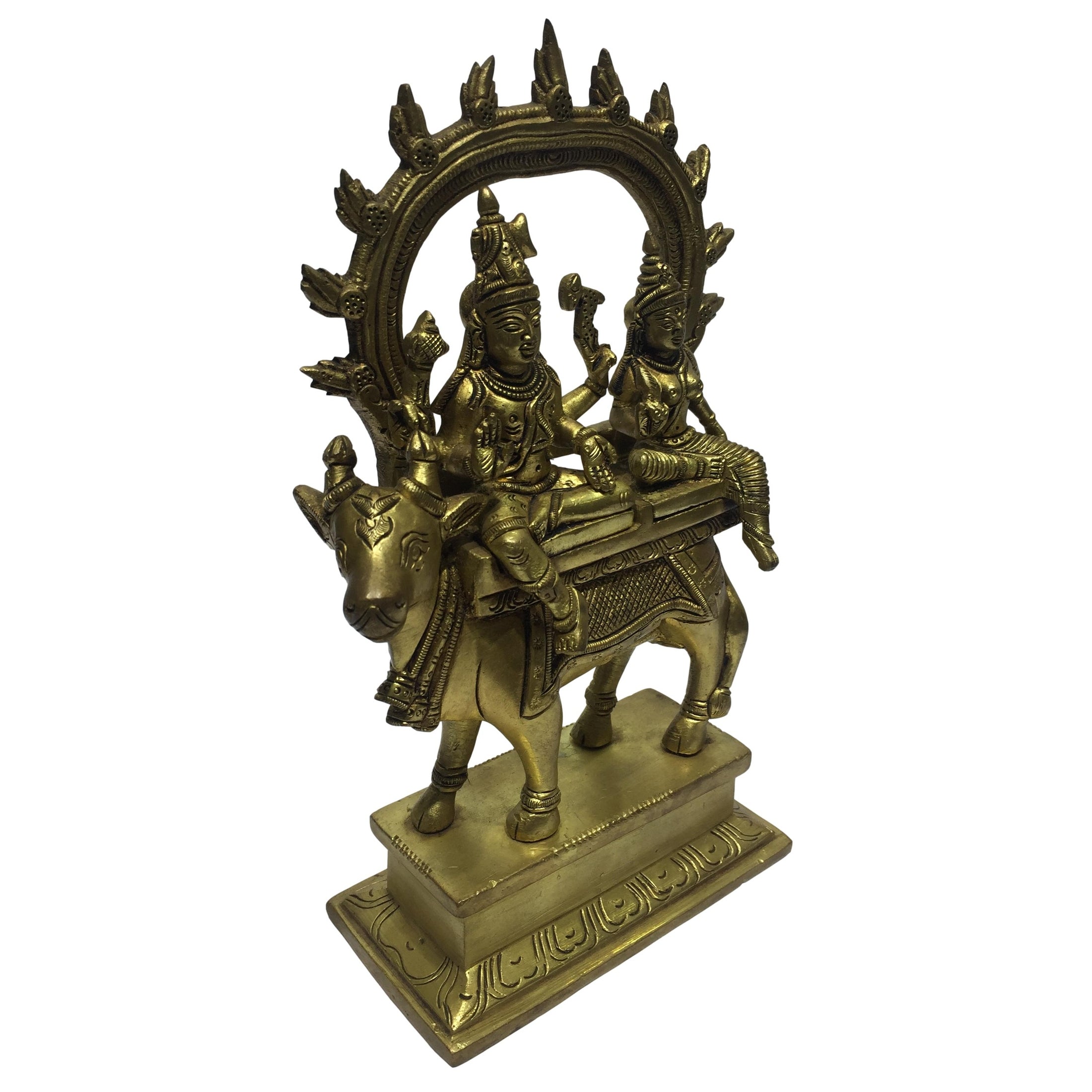 Pradosha Moorthi in Prabhai (Detachable) Brass Antique 9 inch