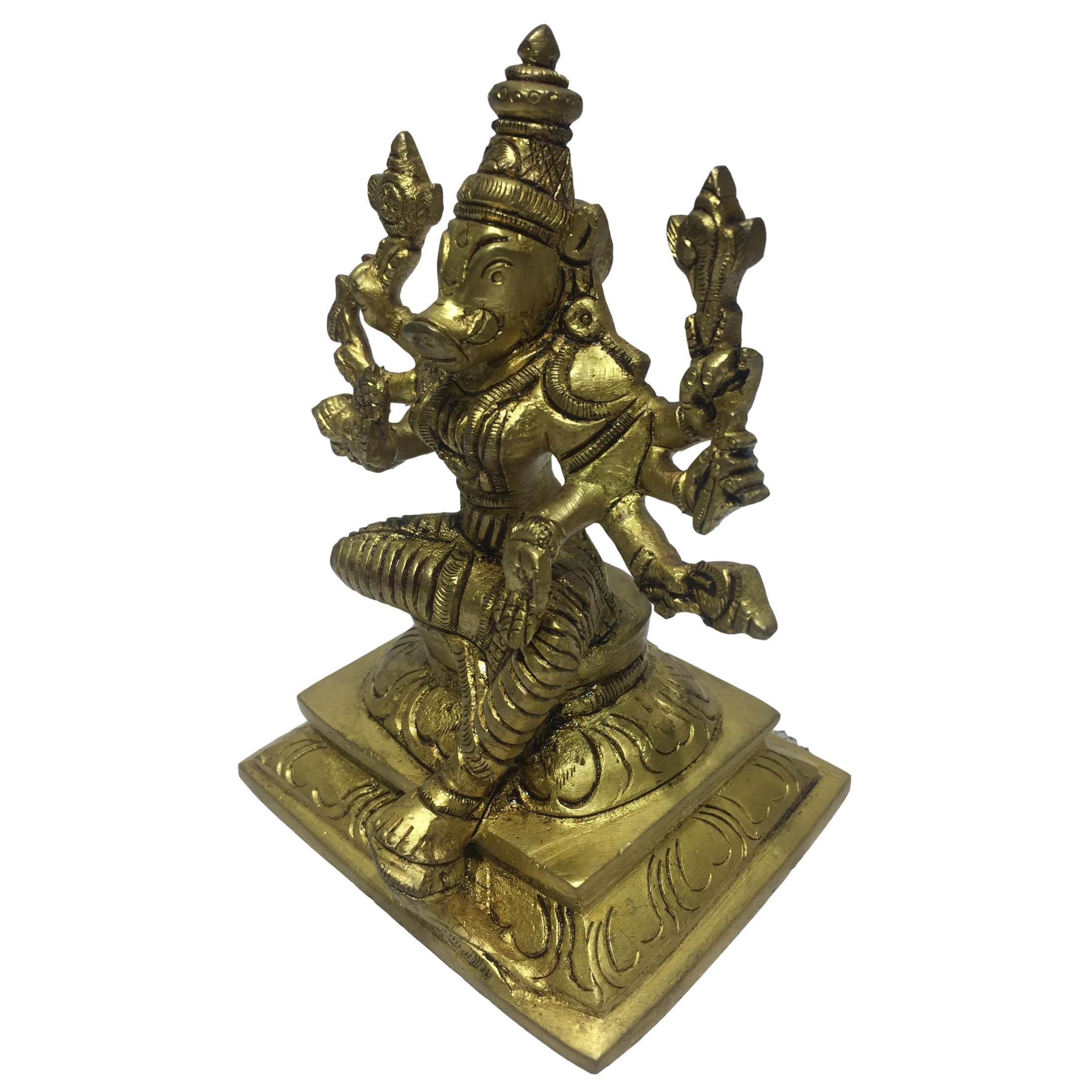 Varahi Amman 8 Hands Brass Antique 4.5 Inch