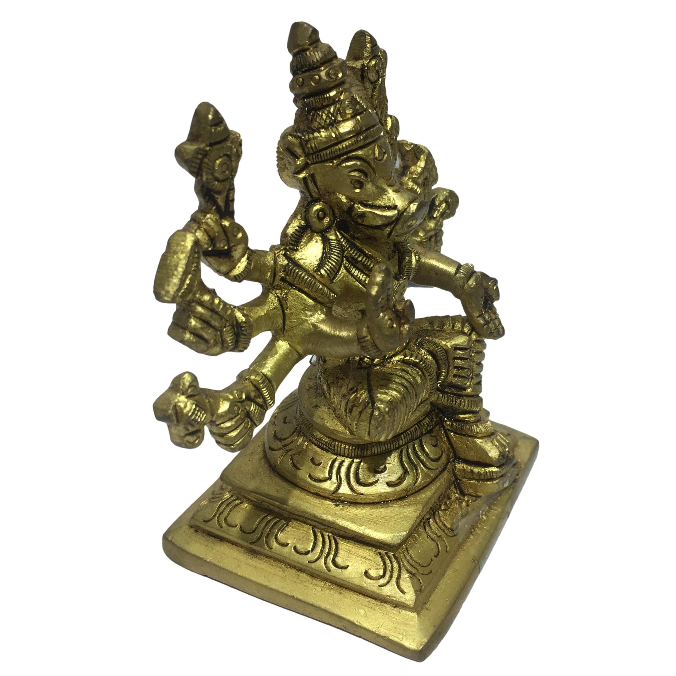 Varahi Amman 8 Hands Brass Antique 3.75 Inch