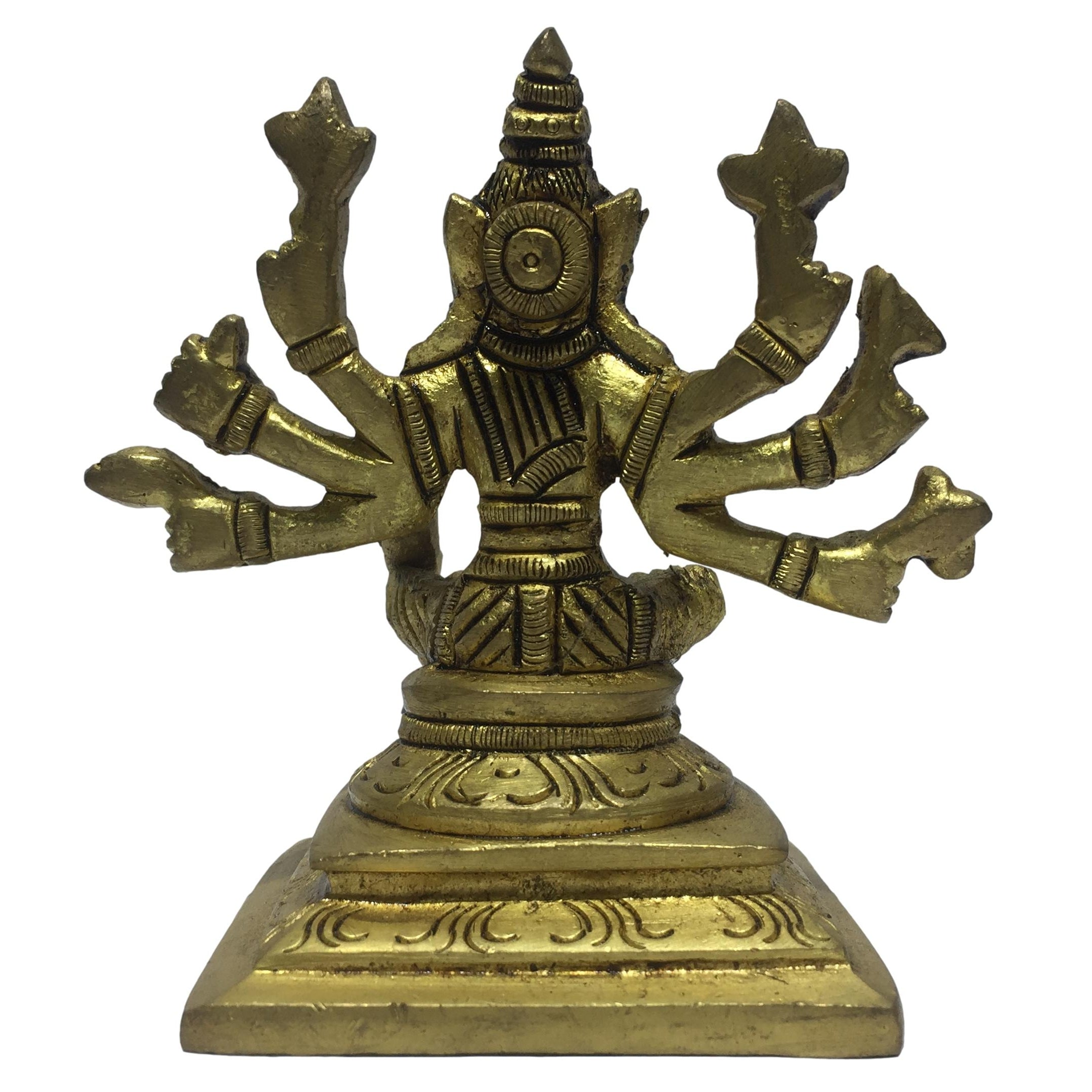 Varahi Amman 8 Hands Brass Antique 3.75 Inch