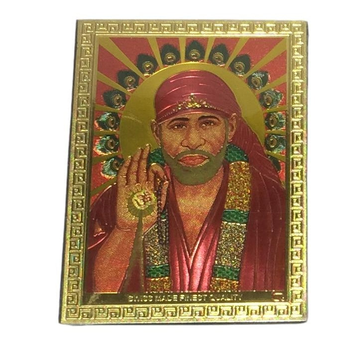 Sai Baba in Red Dress Fridge Magnet 6.25 X 8.5 Cms