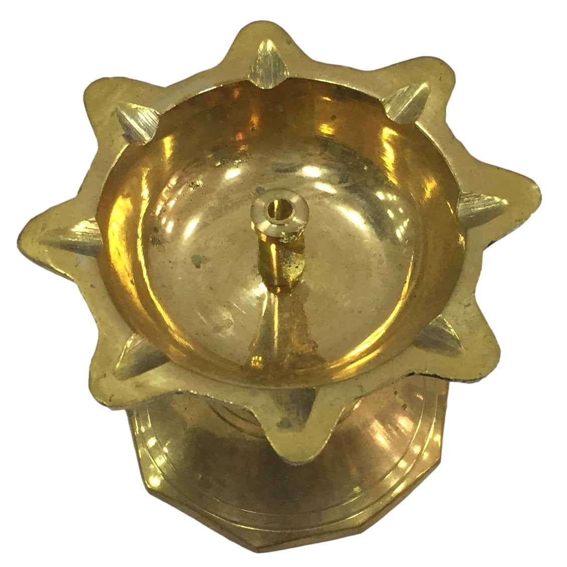 Golden Brass Navagraha Diya or Deepak Size 2.8 inches