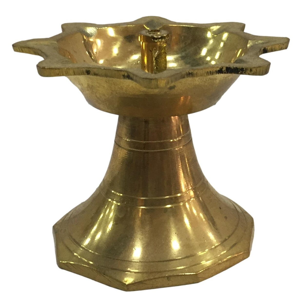 Golden Brass Navagraha Diya or Deepak Size 2.8 inches