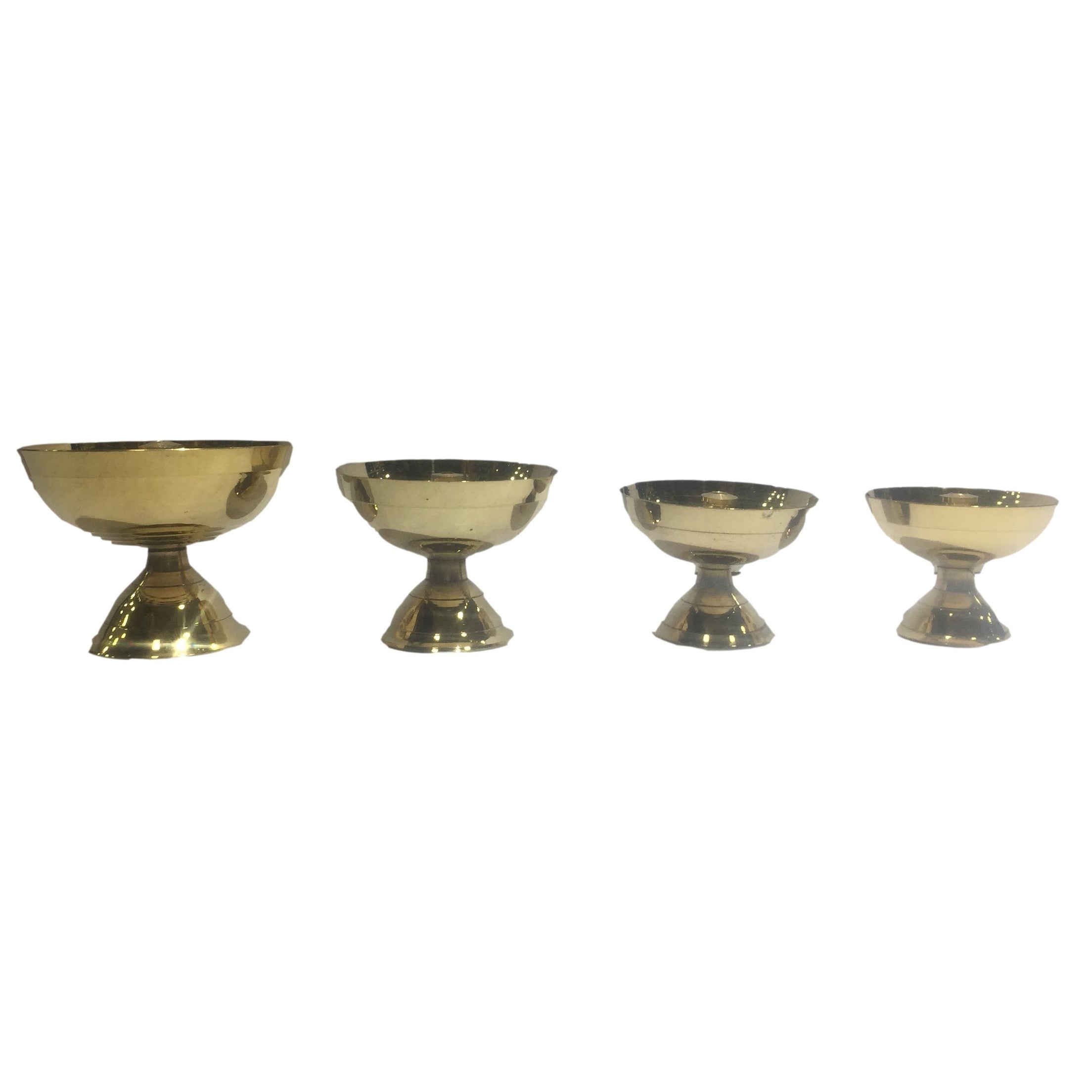 Brass Plain Nanda Deep or Athma Jyoti Pyali Diya with stand