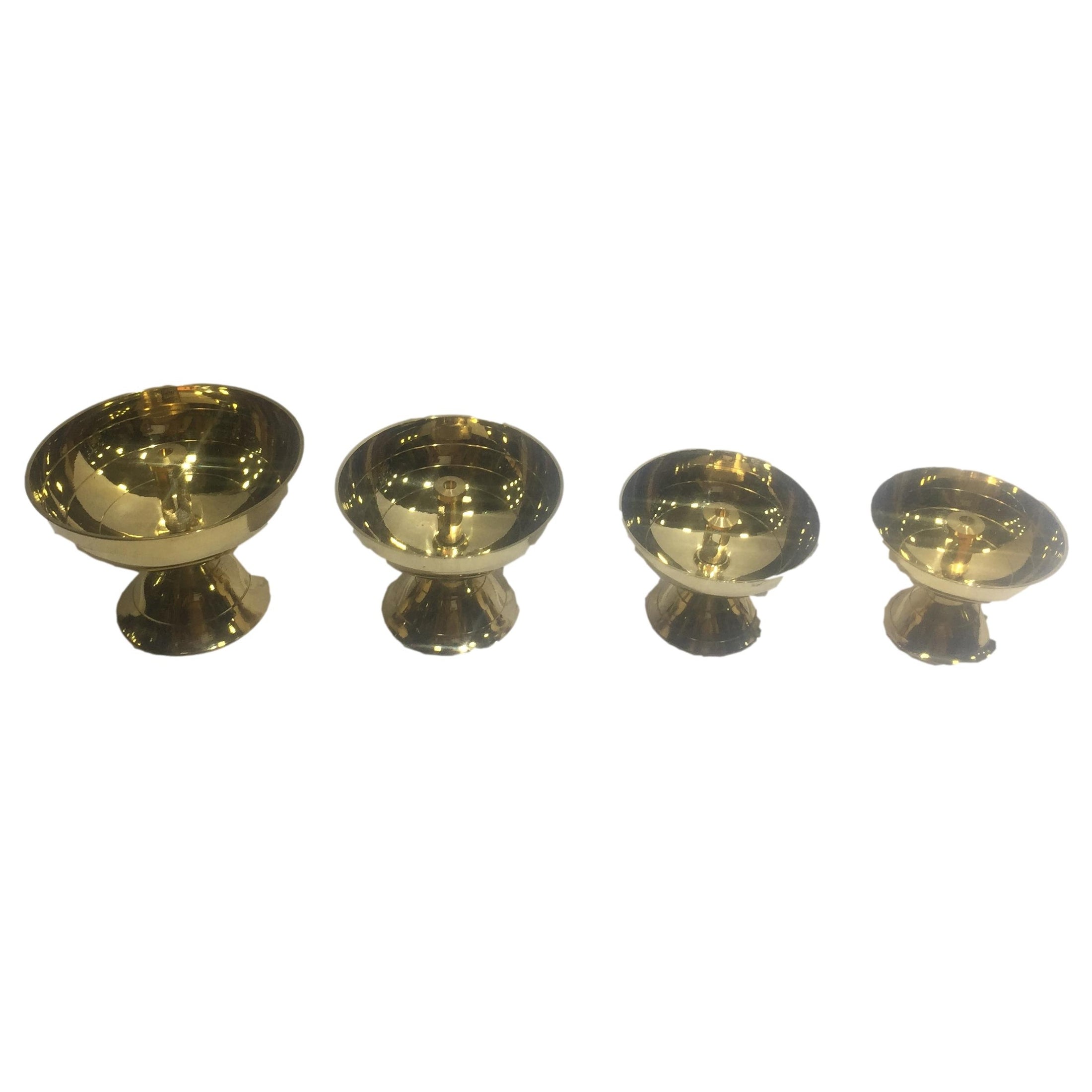 Brass Plain Nanda Deep or Athma Jyoti Pyali Diya with stand