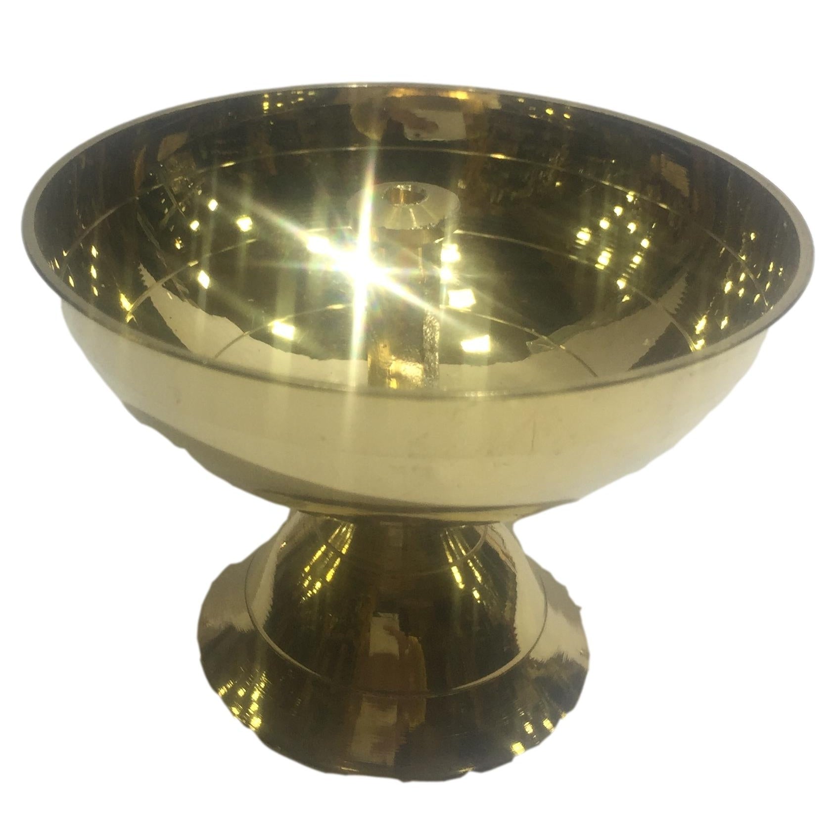 Brass Plain Nanda Deep or Athma Jyoti Pyali Diya with stand