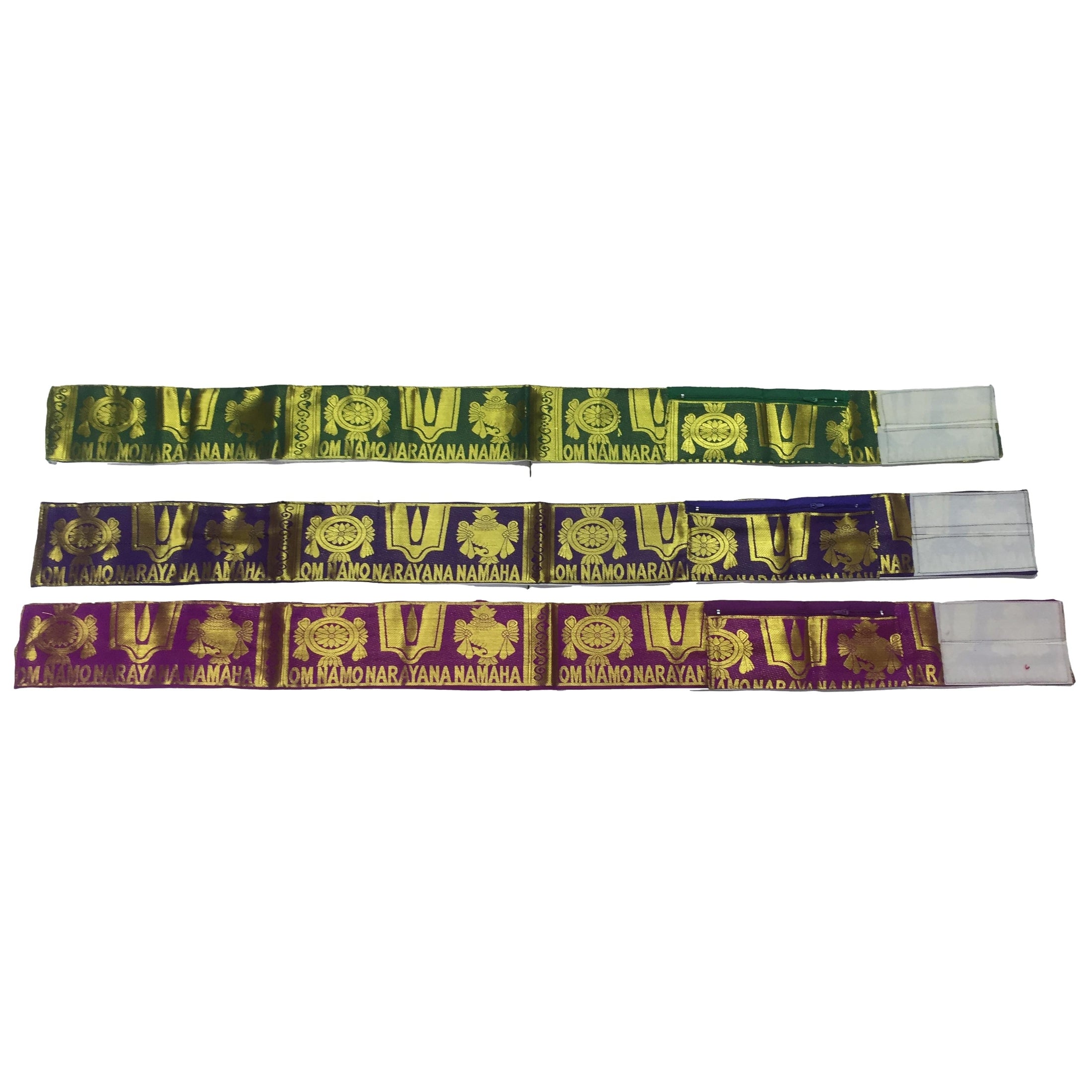 Thenkalai Thiruman Velvet Fabric Waist Belt with Pocket Height 4.2 inches 1.25 m Length