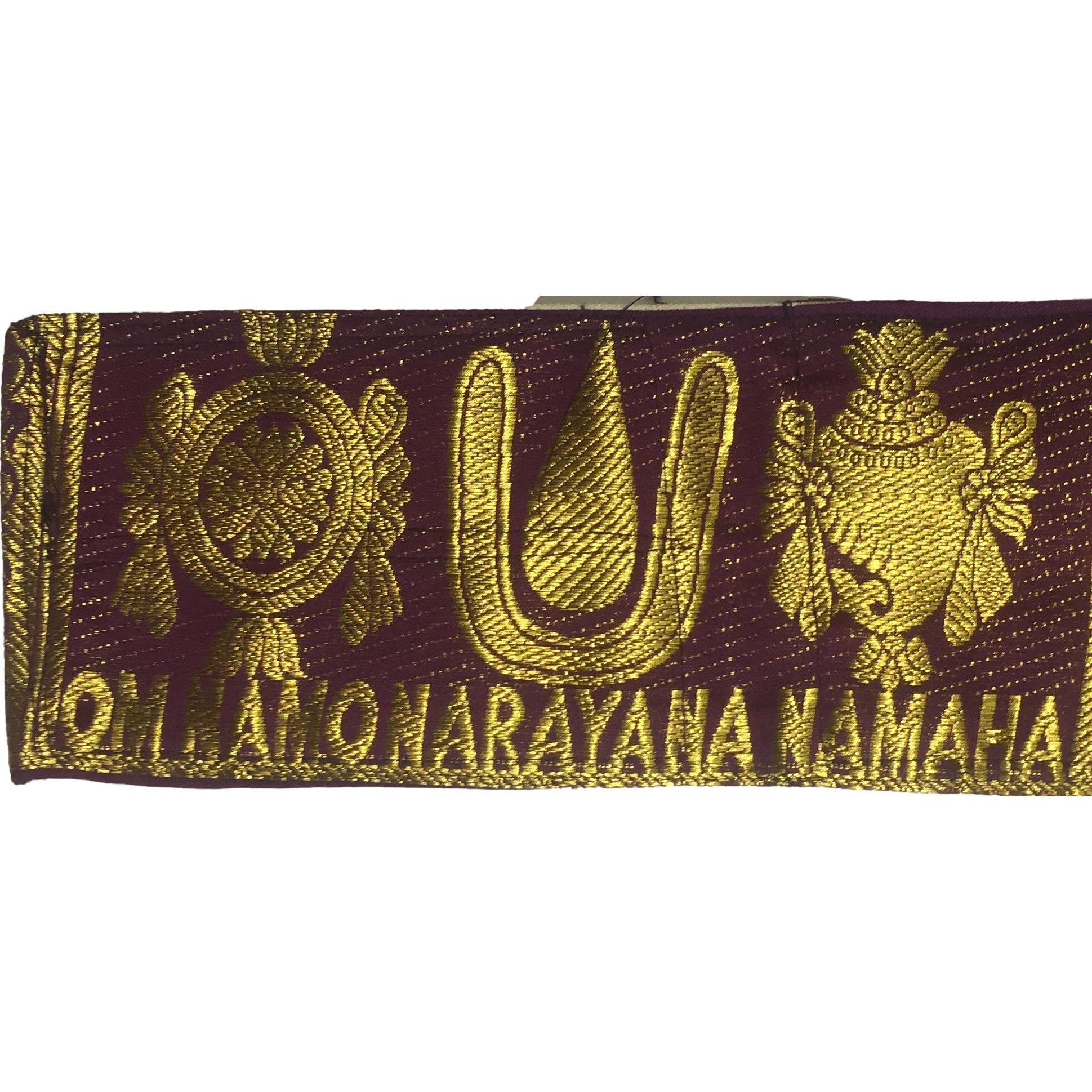 Vadakalai Thiruman Velvet Fabric Waist Belt with Pocket Height 4.2 inches 1.25 m Length