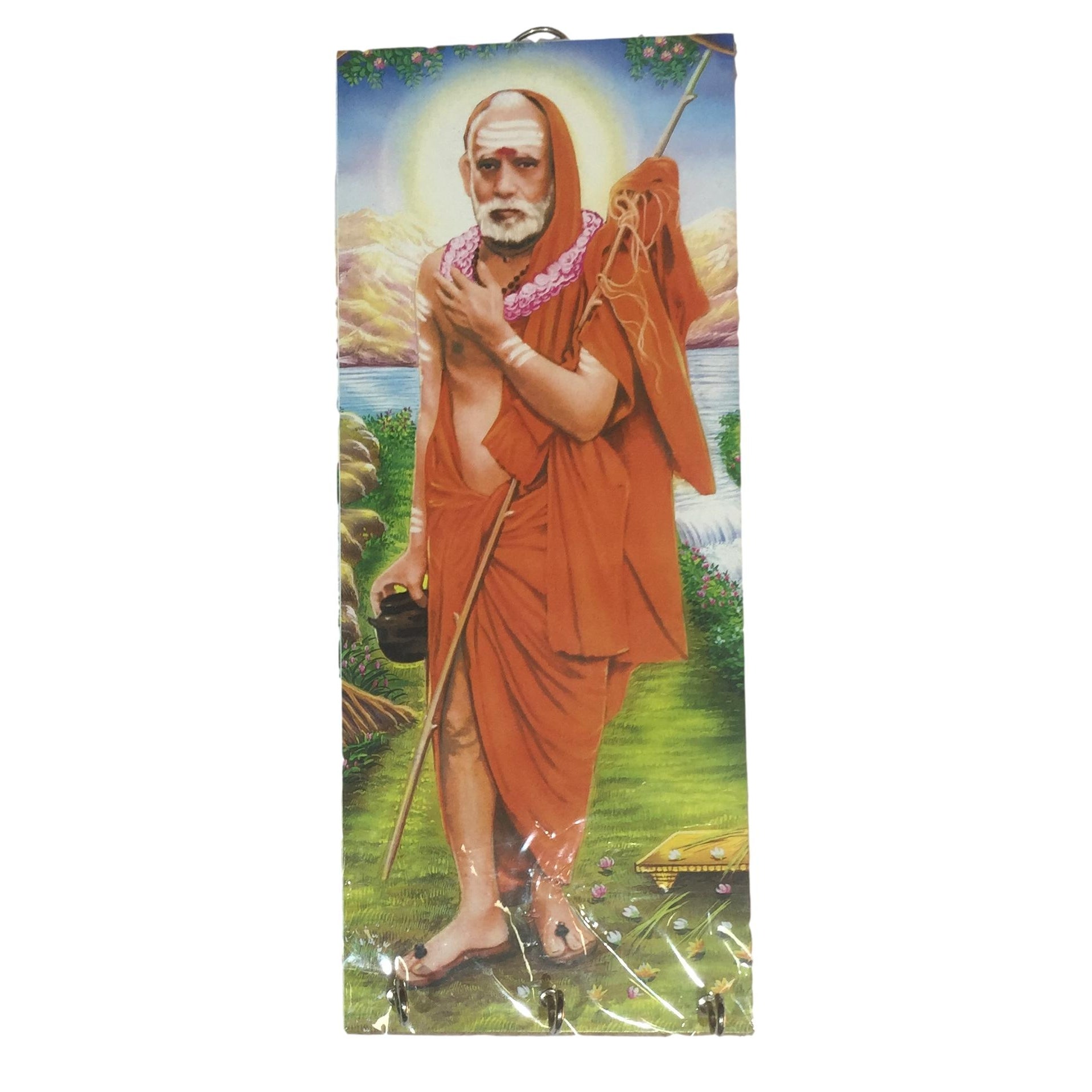 Mahaperiyava Wooden Key Holder 3 hooks