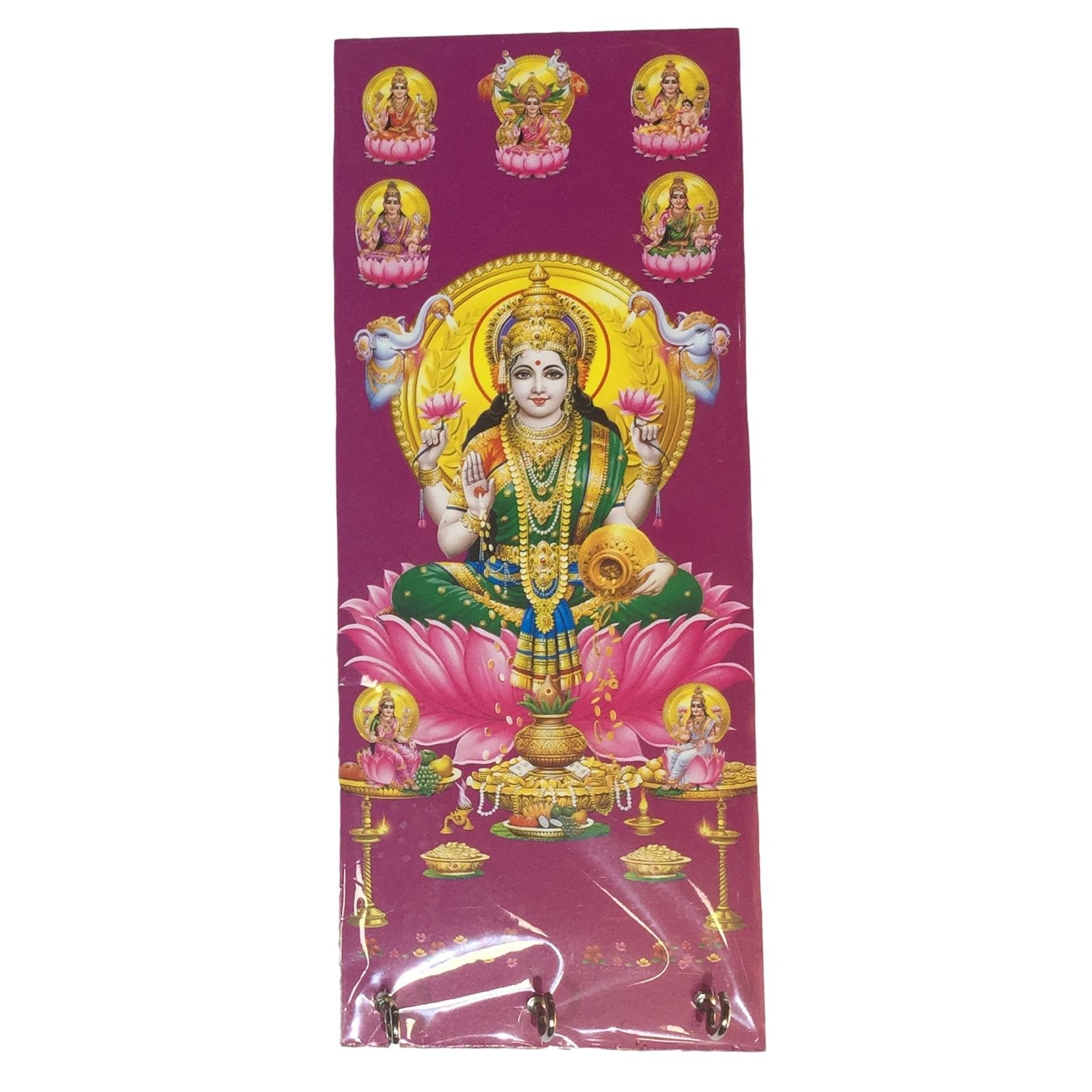 Ashtalakshmi Wooden Key Holder 3 hooks