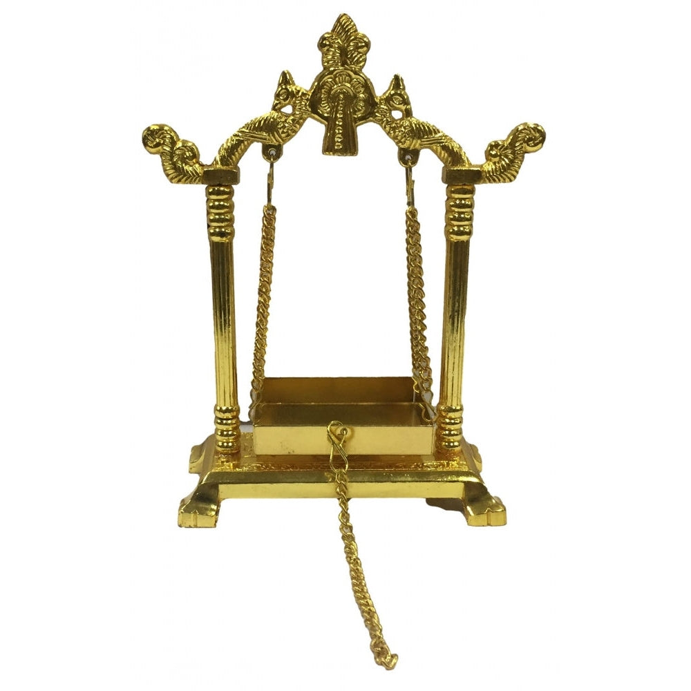 Golden Jhula or Swing or Unjal for Krishna or Ganesh Decorative showpiece 8 inch