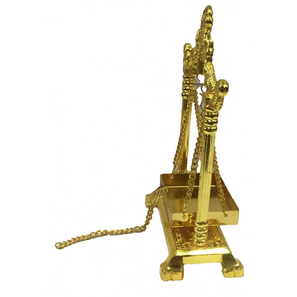 Golden Jhula or Swing or Unjal for Krishna or Ganesh Decorative showpiece 8 inch