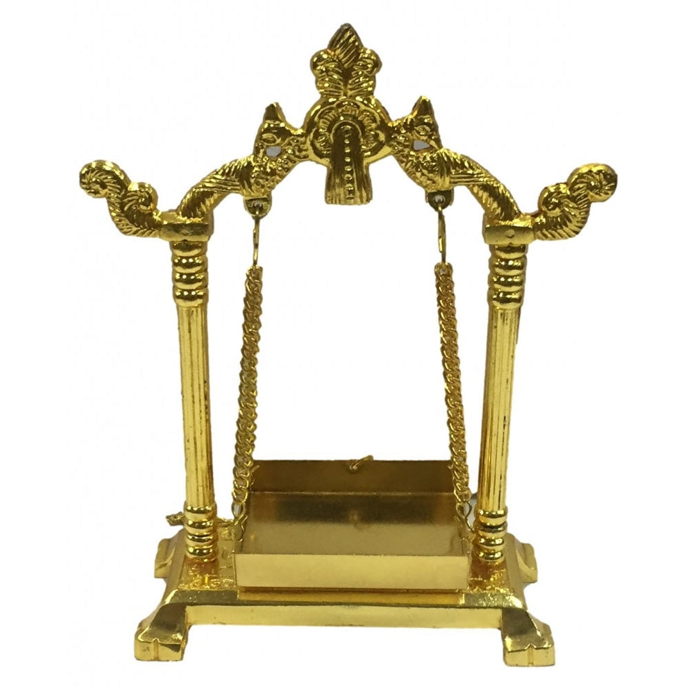 Golden Jhula or Swing or Unjal for Krishna or Ganesh Decorative showpiece 8 inch