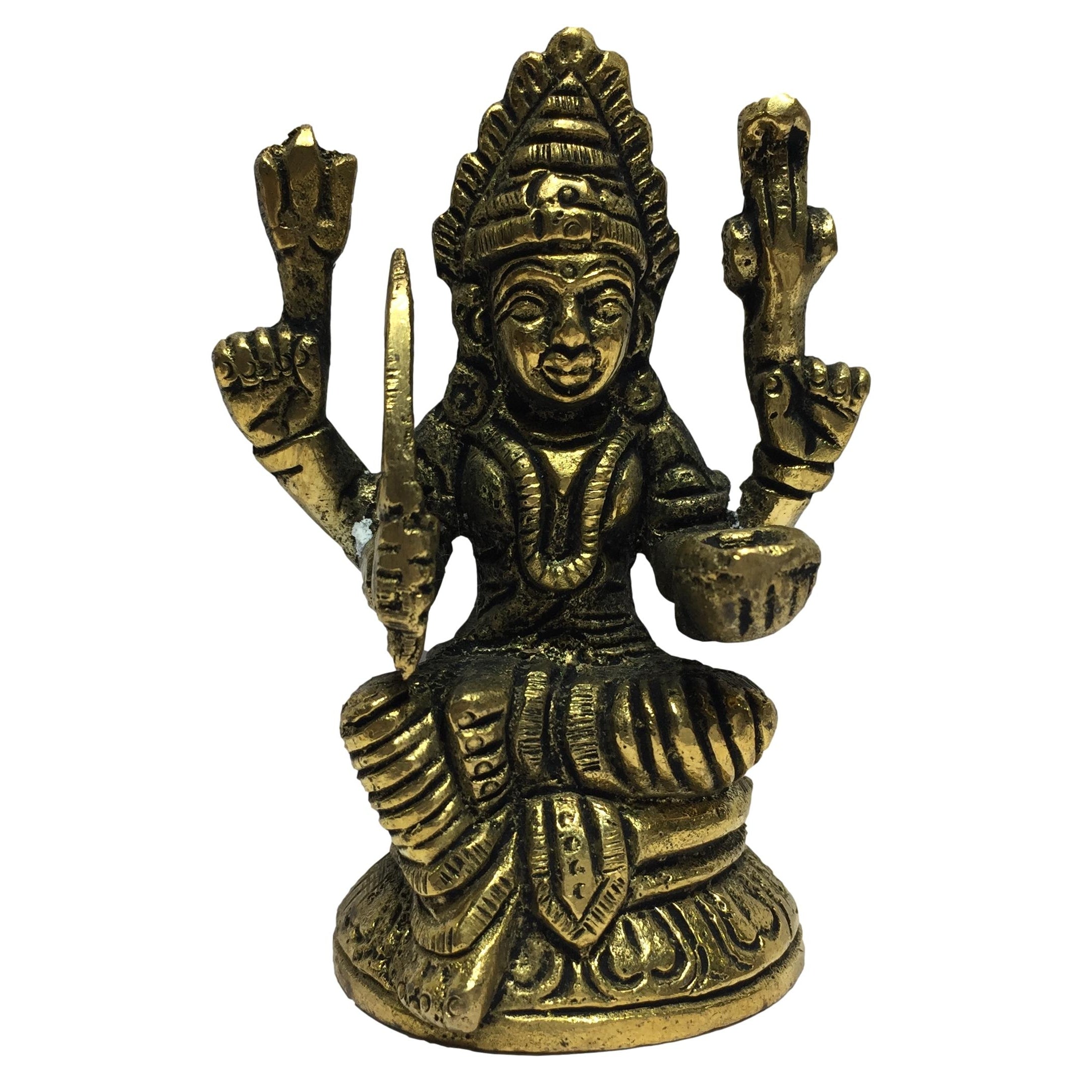 Karumari Amman Brass Antique 3.5 Inch - Sri Prarthana