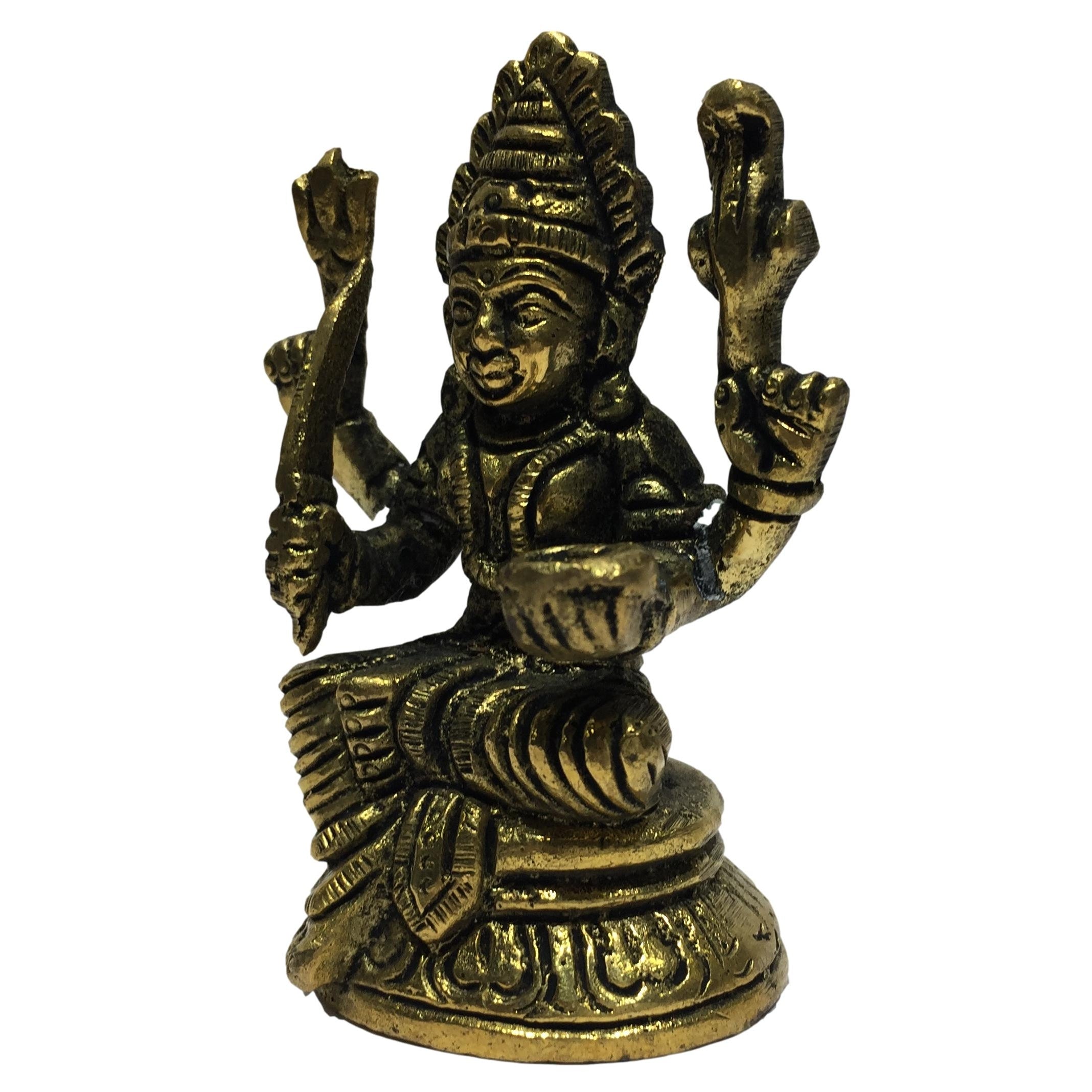 Karumari Amman Brass Antique 3.5 Inch - Sri Prarthana
