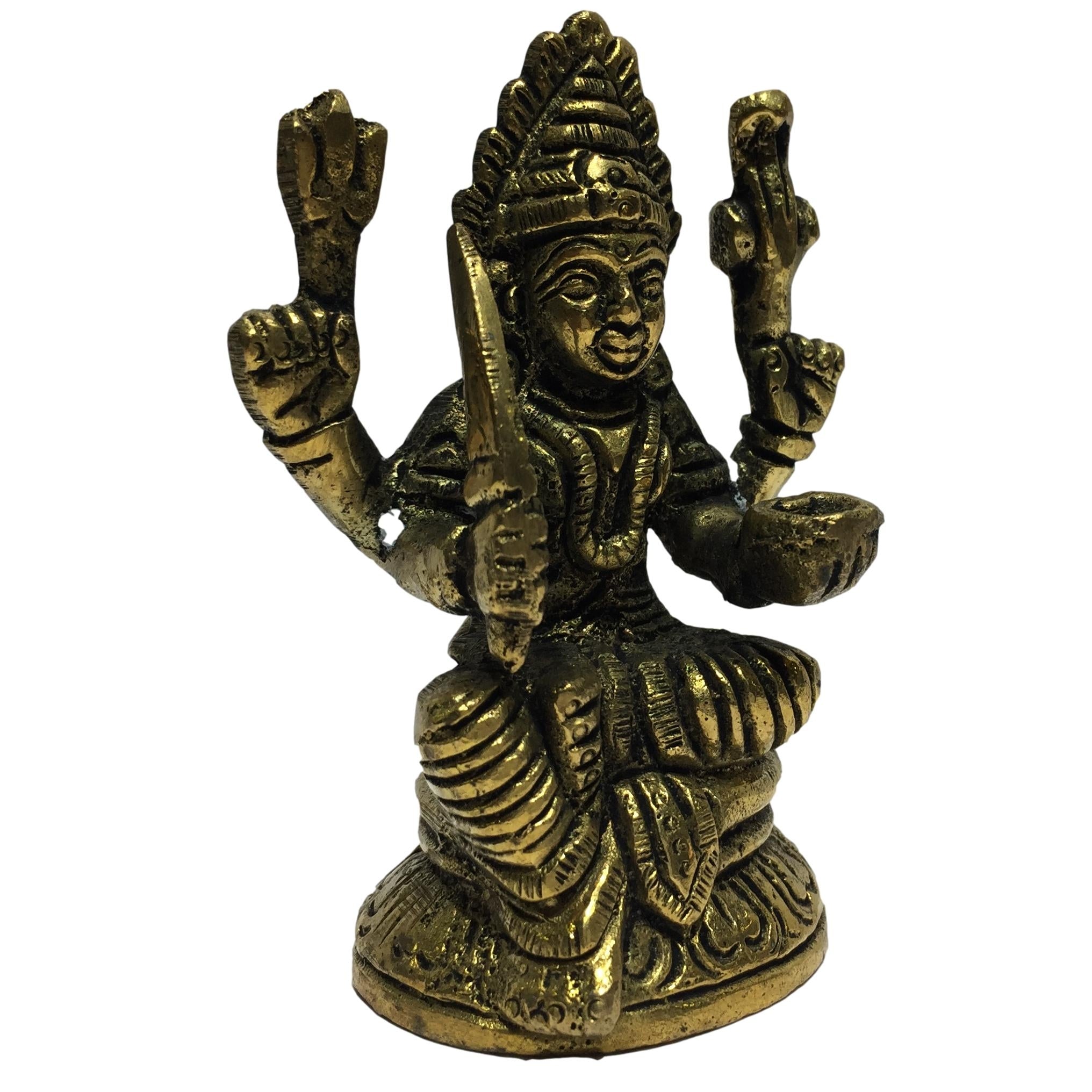 Karumari Amman Brass Antique 3.5 Inch - Sri Prarthana