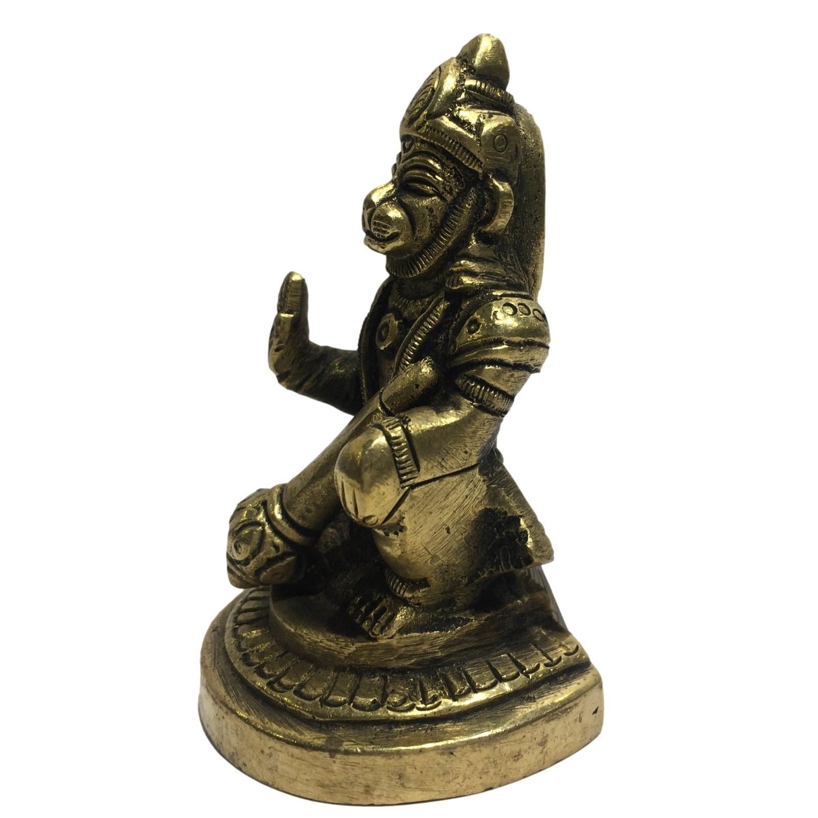 Kneeling Hanuman Brass Antique 3 inch - Sri Prarthana