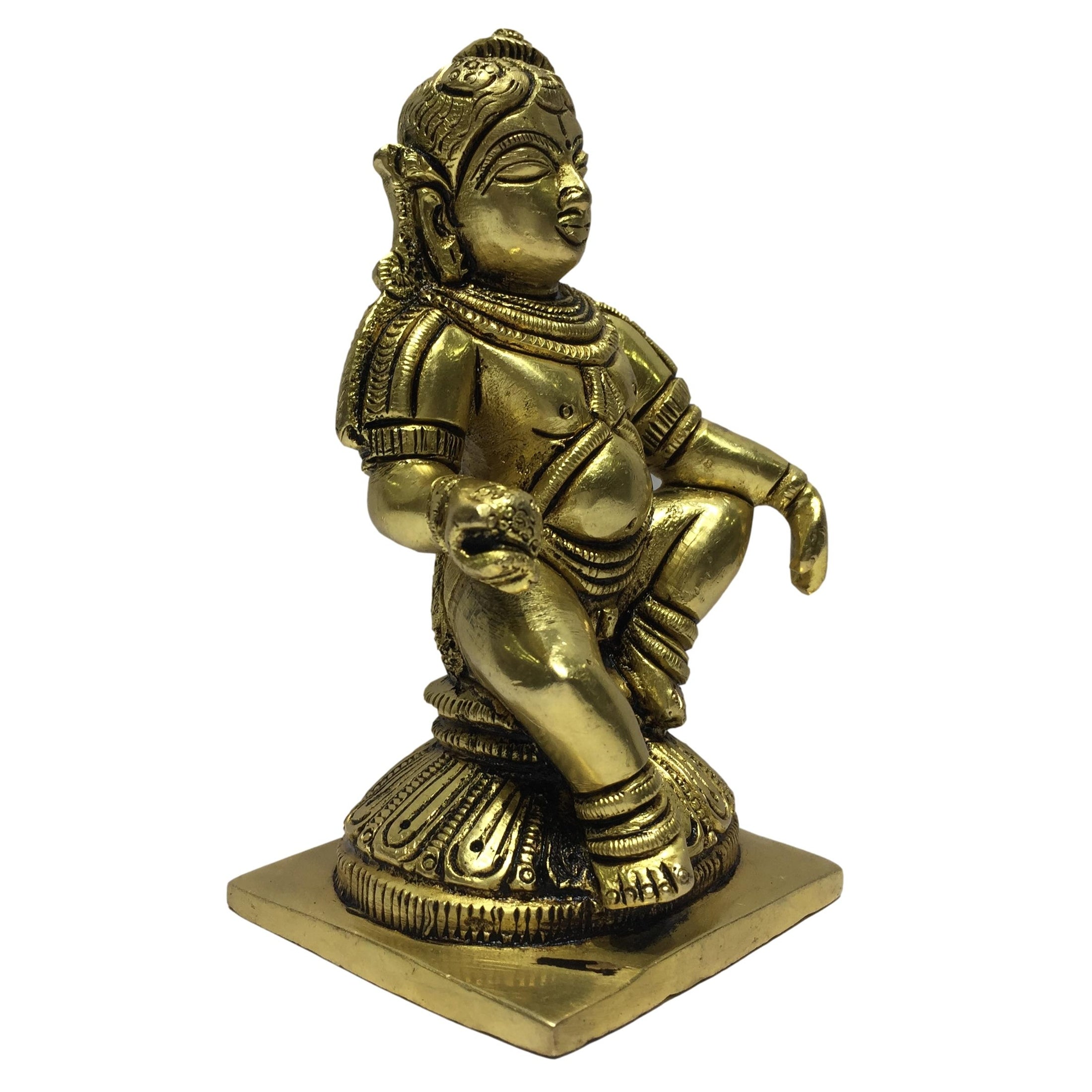 Laddu Krishna Brass Antique 4.5 Inch - Sri Prarthana