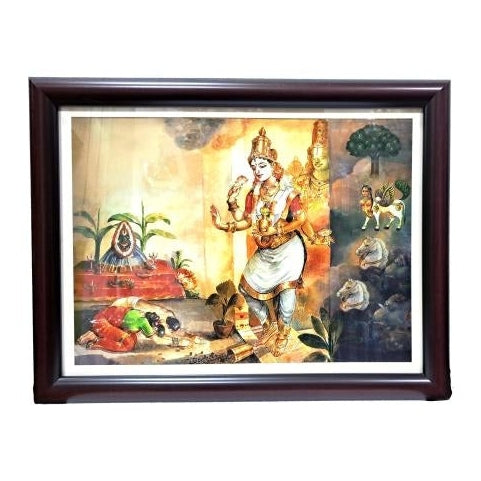 Sri Vara Maha Lakshmi Matha Adhrishta Devi Antique Photo Frame Wall Art size 14 x 10 inch