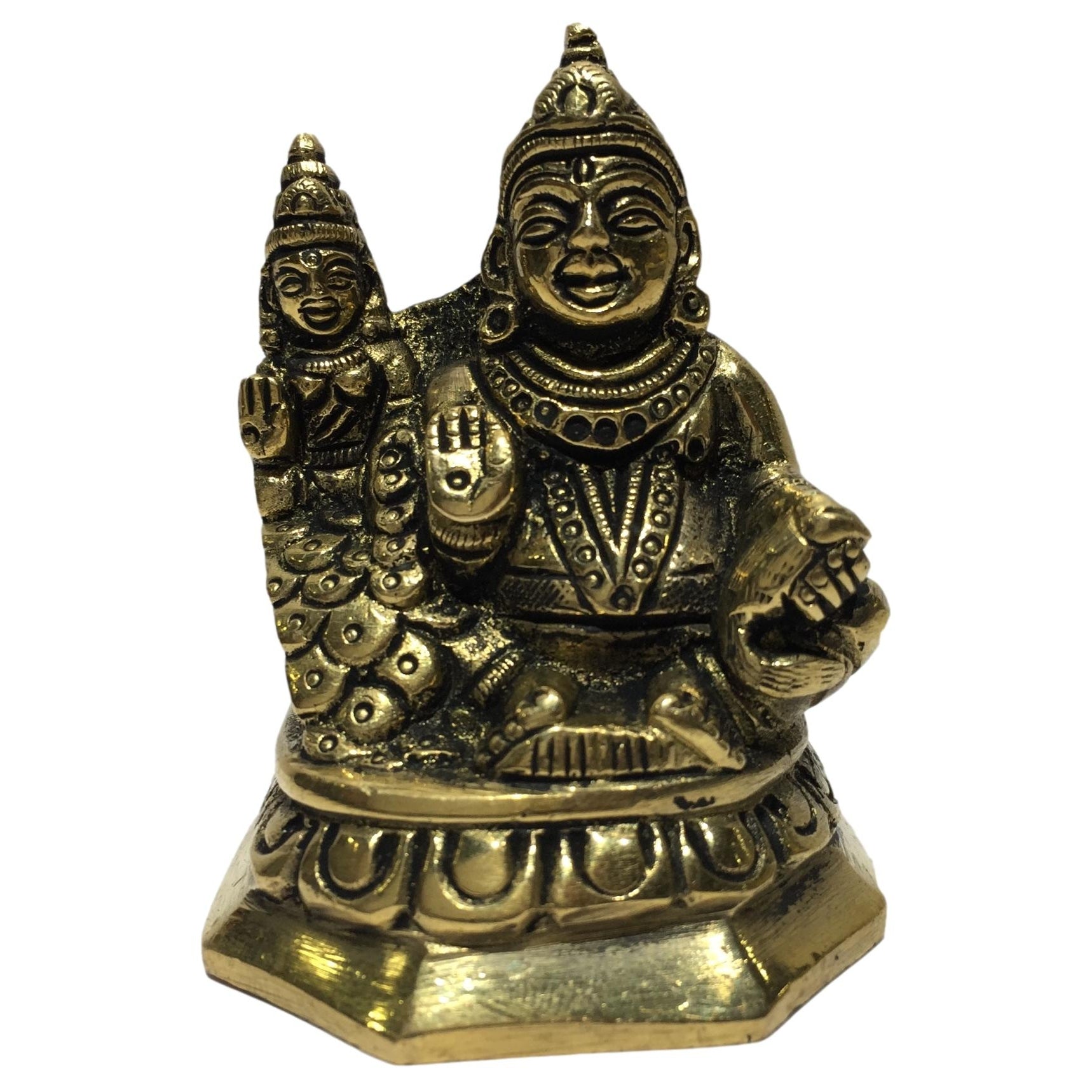Lakshmi Kubera Brass Antique Statue 3 inch - Sri Prarthana