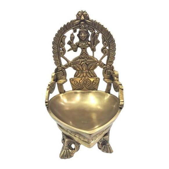 Golden Brass Kanchi Kamakshi Vilakku on 3 Legs Stand / Kamatchi Diya / Pooja Deepak Size 7 & 9 inch