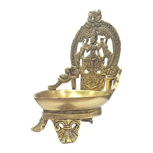 Brass Gaja Lakshmi Vilakku on 3 Legs Stand / Gaja Lakshmi Diya / Pooja Deepam