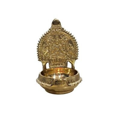 Brass Gajalakshmi Design Kuber Deep Size 6 inch