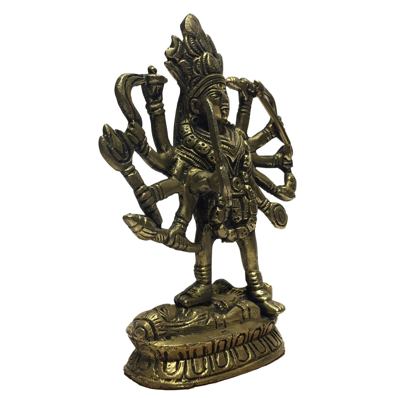 Maa Kali Brass Antique 5.5 Inch - Sri Prarthana