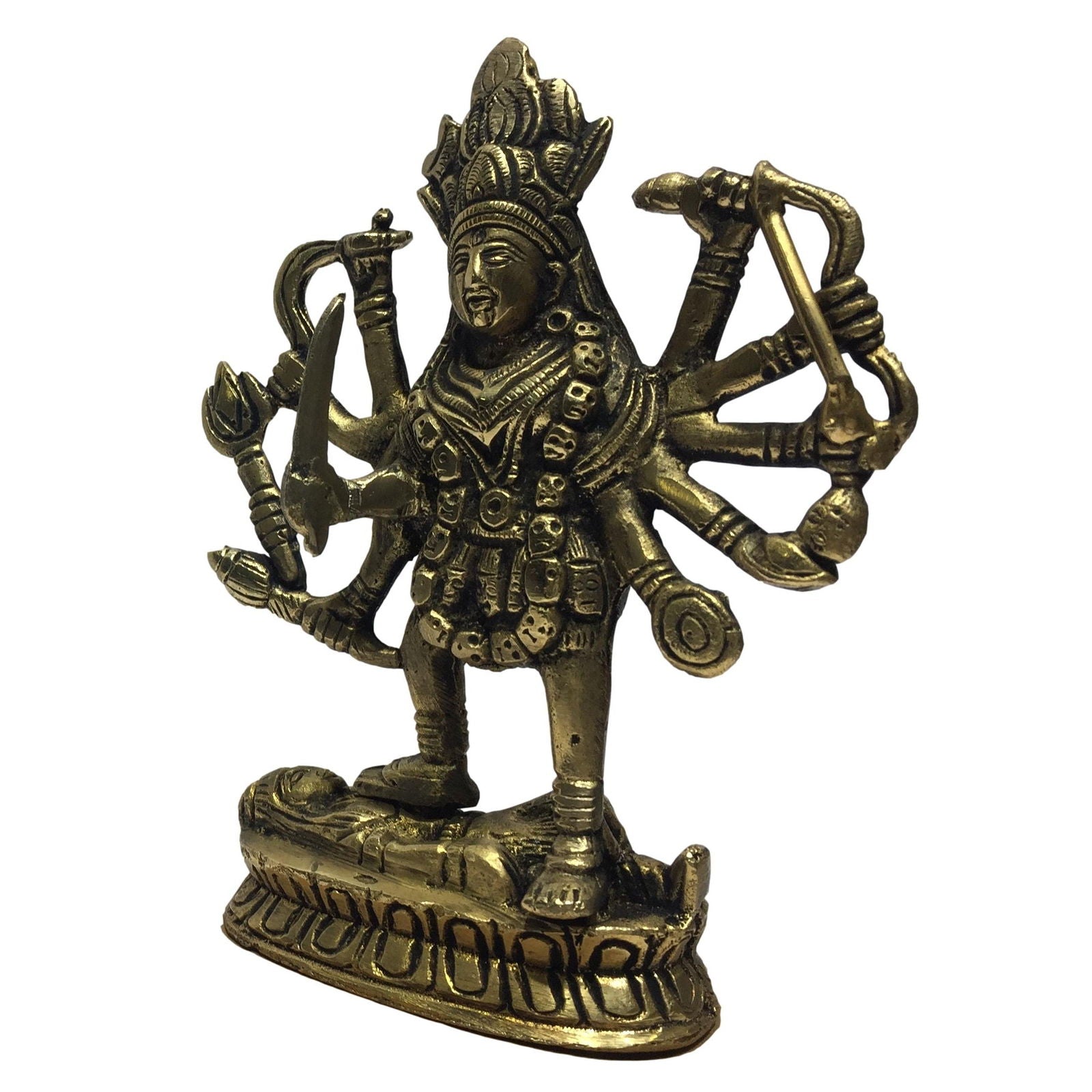 Maa Kali Brass Antique 5.5 Inch - Sri Prarthana