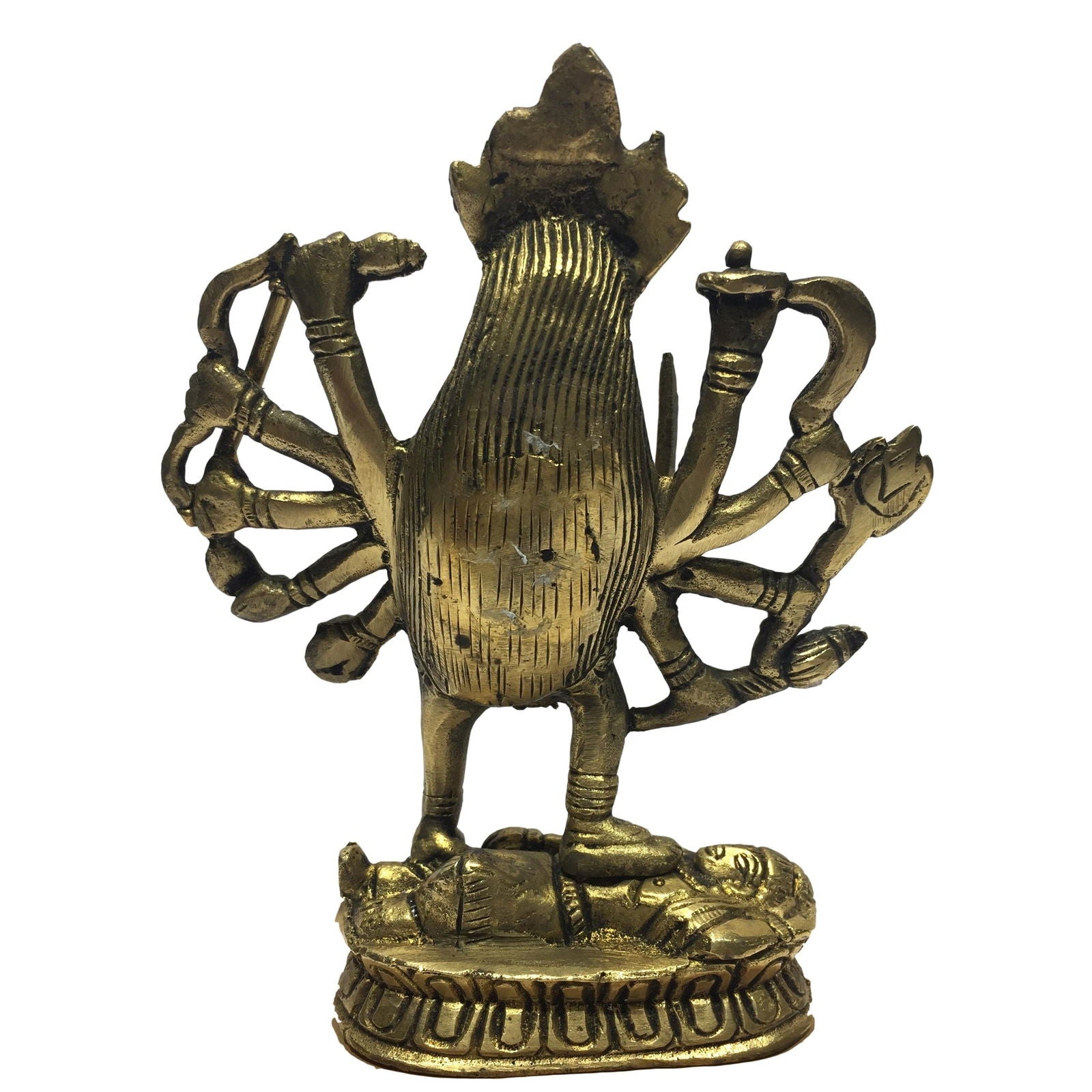 Maa Kali Brass Antique 5.5 Inch - Sri Prarthana