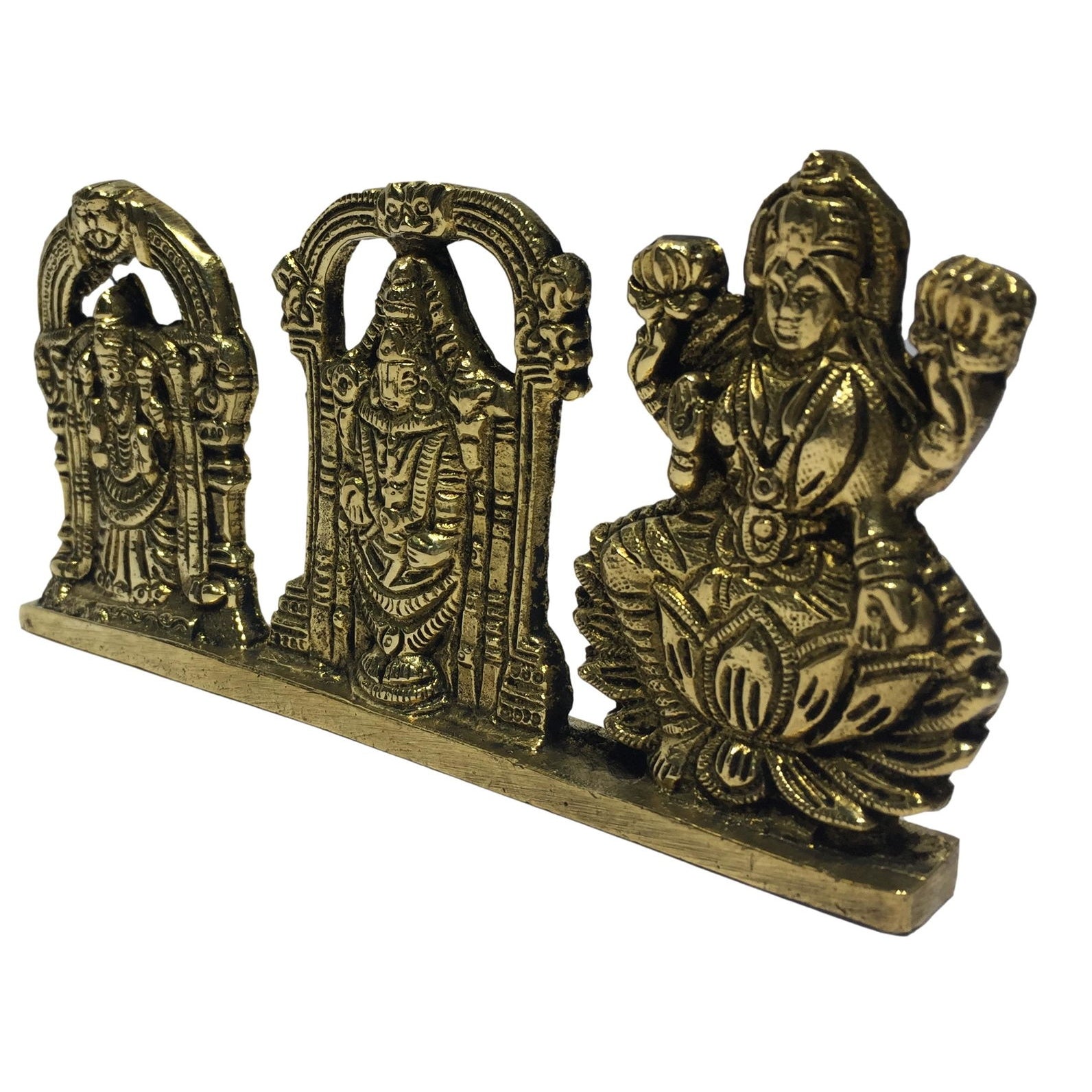 Padmavathi Balaji Lakshmi Brass Antique Craft 3 Inch - Sri Prarthana