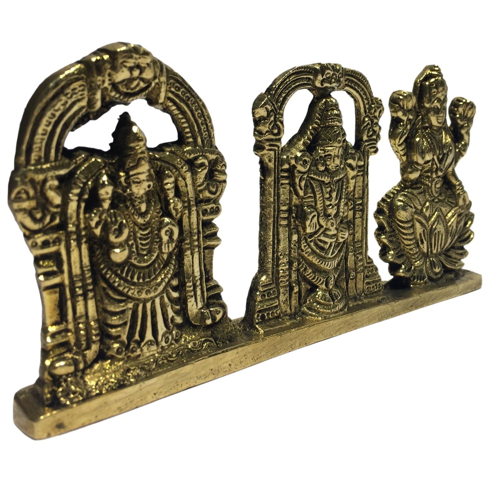 Padmavathi Balaji Lakshmi Brass Antique Craft 3 Inch - Sri Prarthana