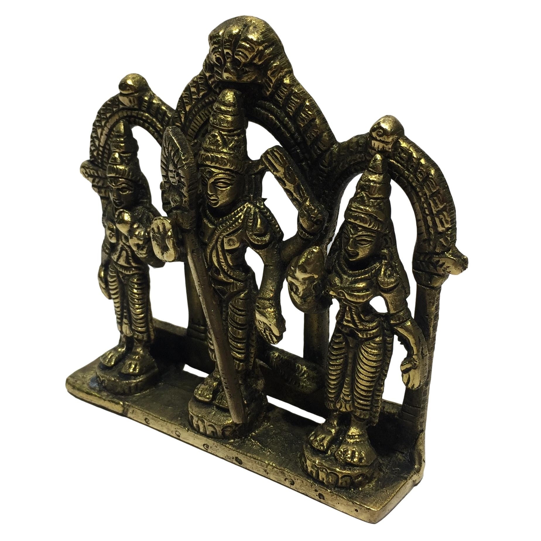 Prabhai Murugan Valli Deivanai Brass Antique Sculpture or Arch Karthikeya Idol 4 Inch - Sri Prarthana