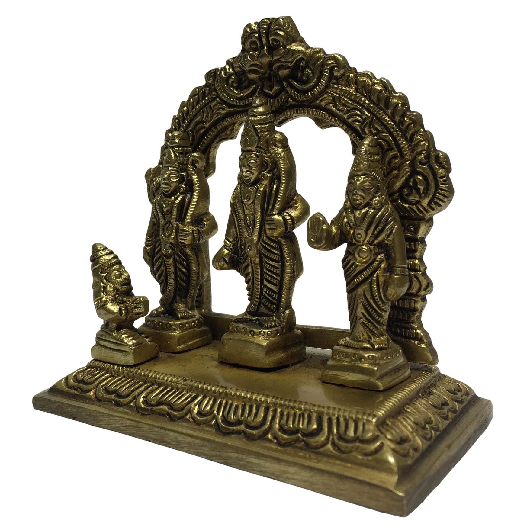 Ram Parivar in Prabhai Brass Antique Murthi 3 inch - Sri Prarthana