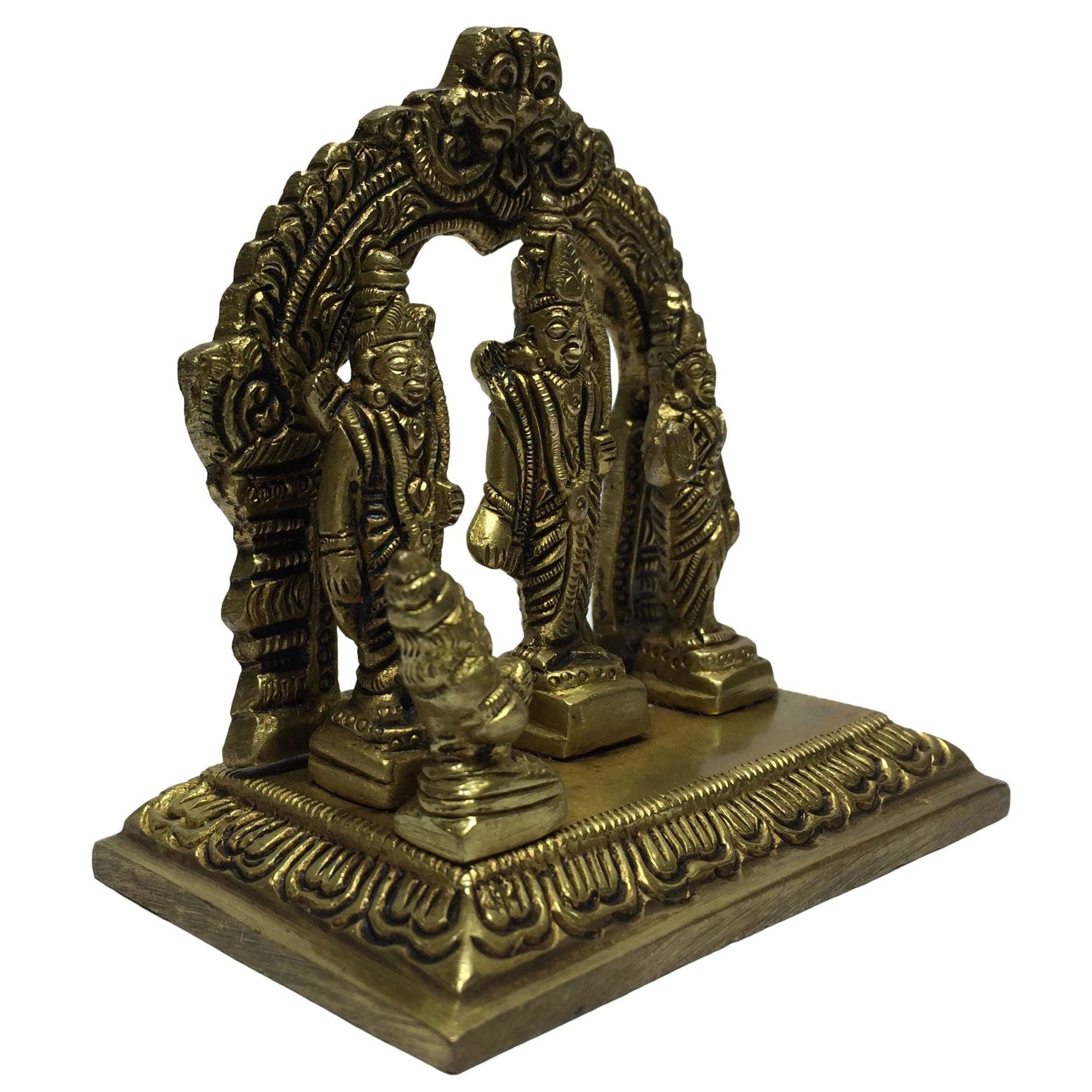 Ram Parivar in Prabhai Brass Antique Murthi 3 inch - Sri Prarthana