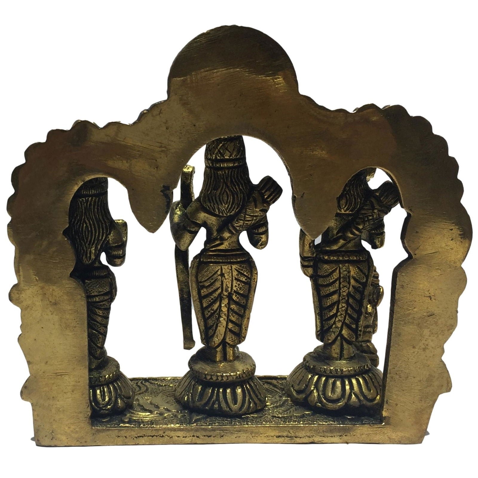 Ram Parivar in Surya Prabhai Brass Antique Murti 4.5 Inch - Sri Prarthana