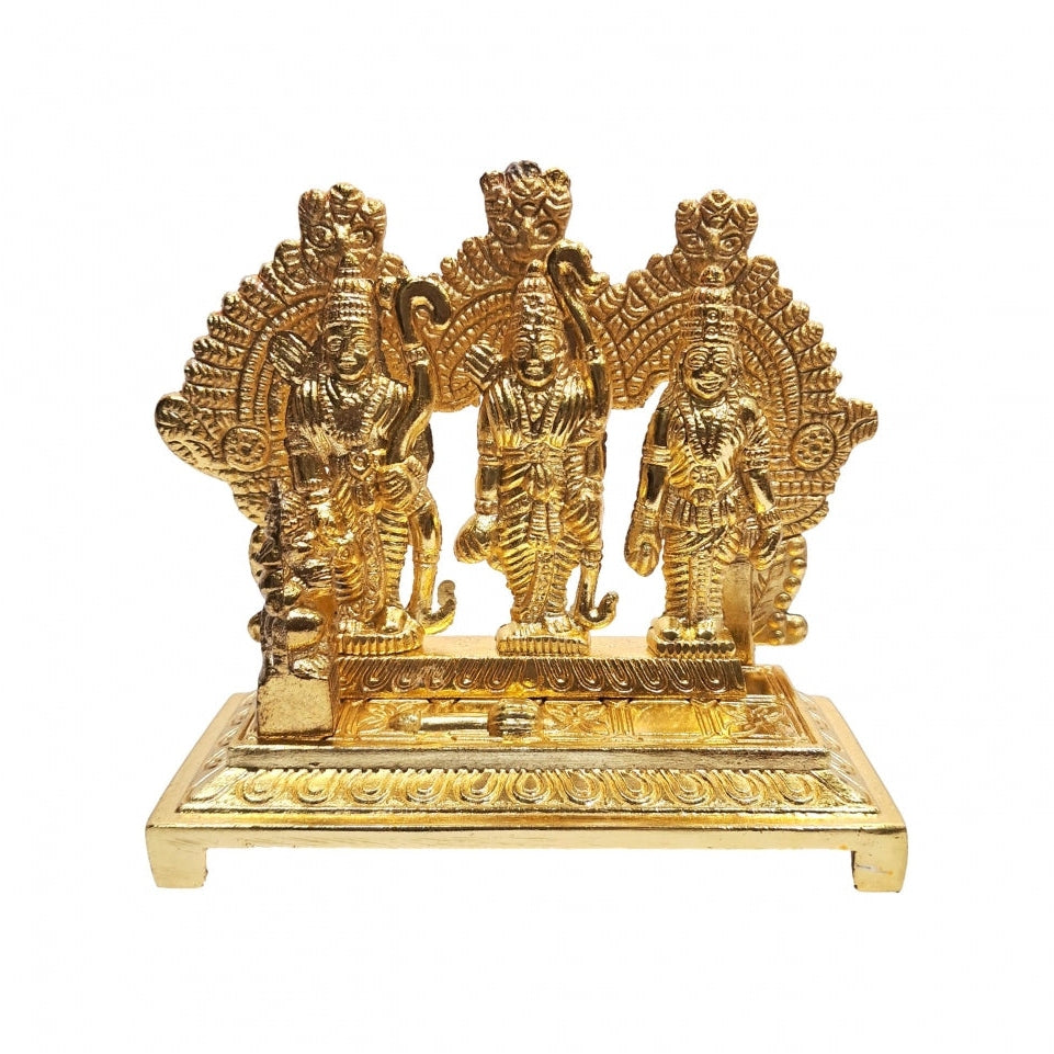 Gold Plated Arch Ram Parivar Divine Gift 4 inch