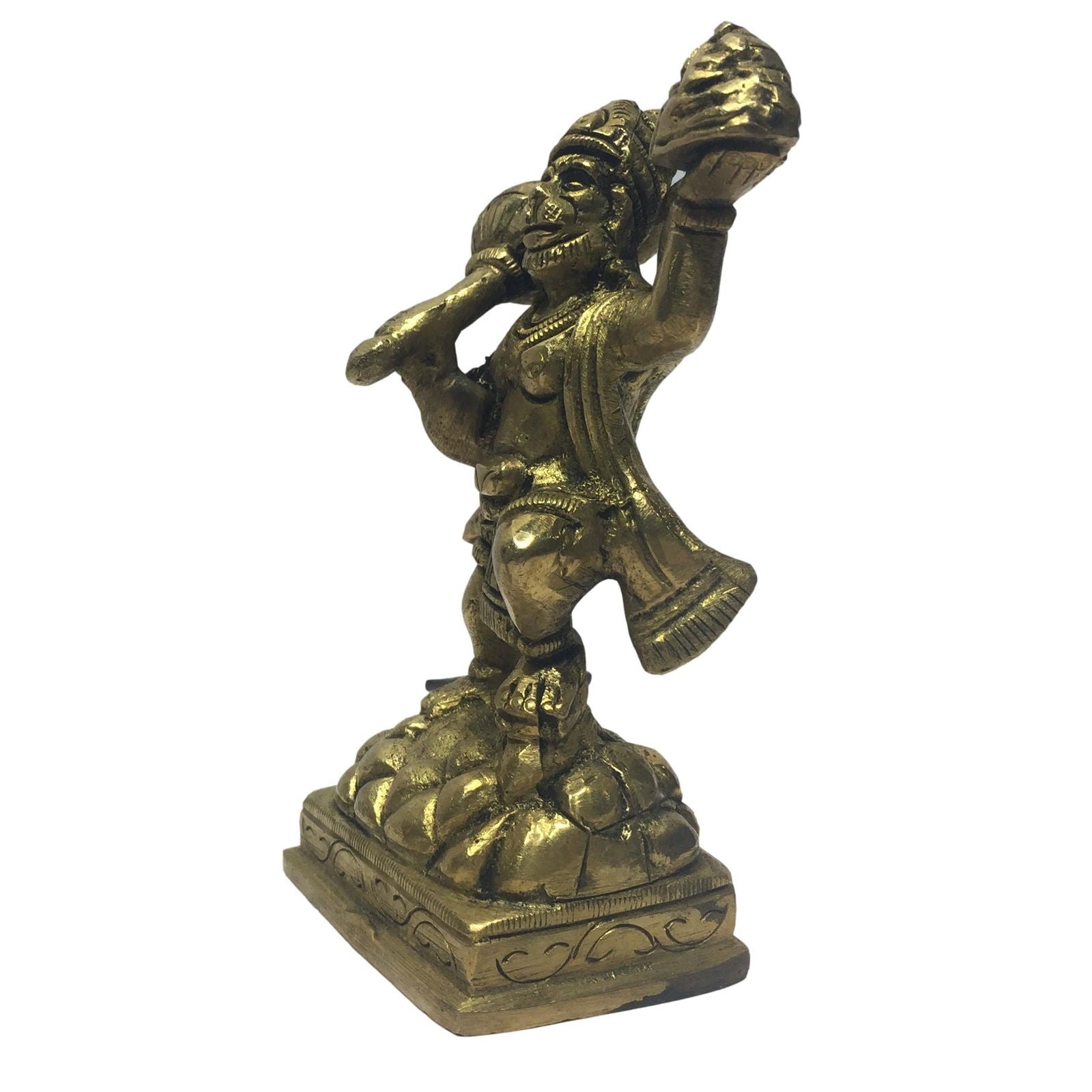 Sanjeevini Hanuman Brass Antique 4 Inch - Sri Prarthana