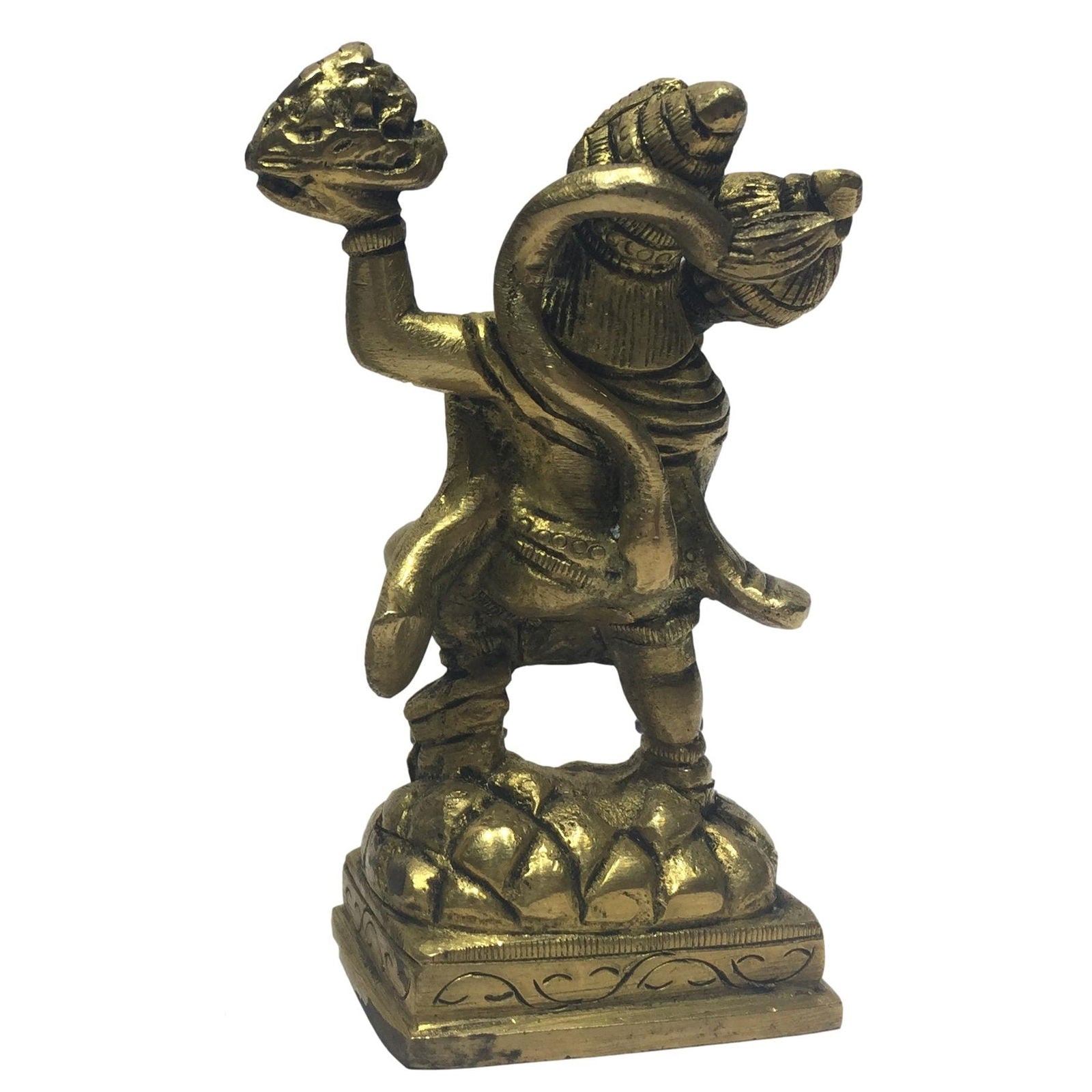 Sanjeevini Hanuman Brass Antique 4 Inch - Sri Prarthana