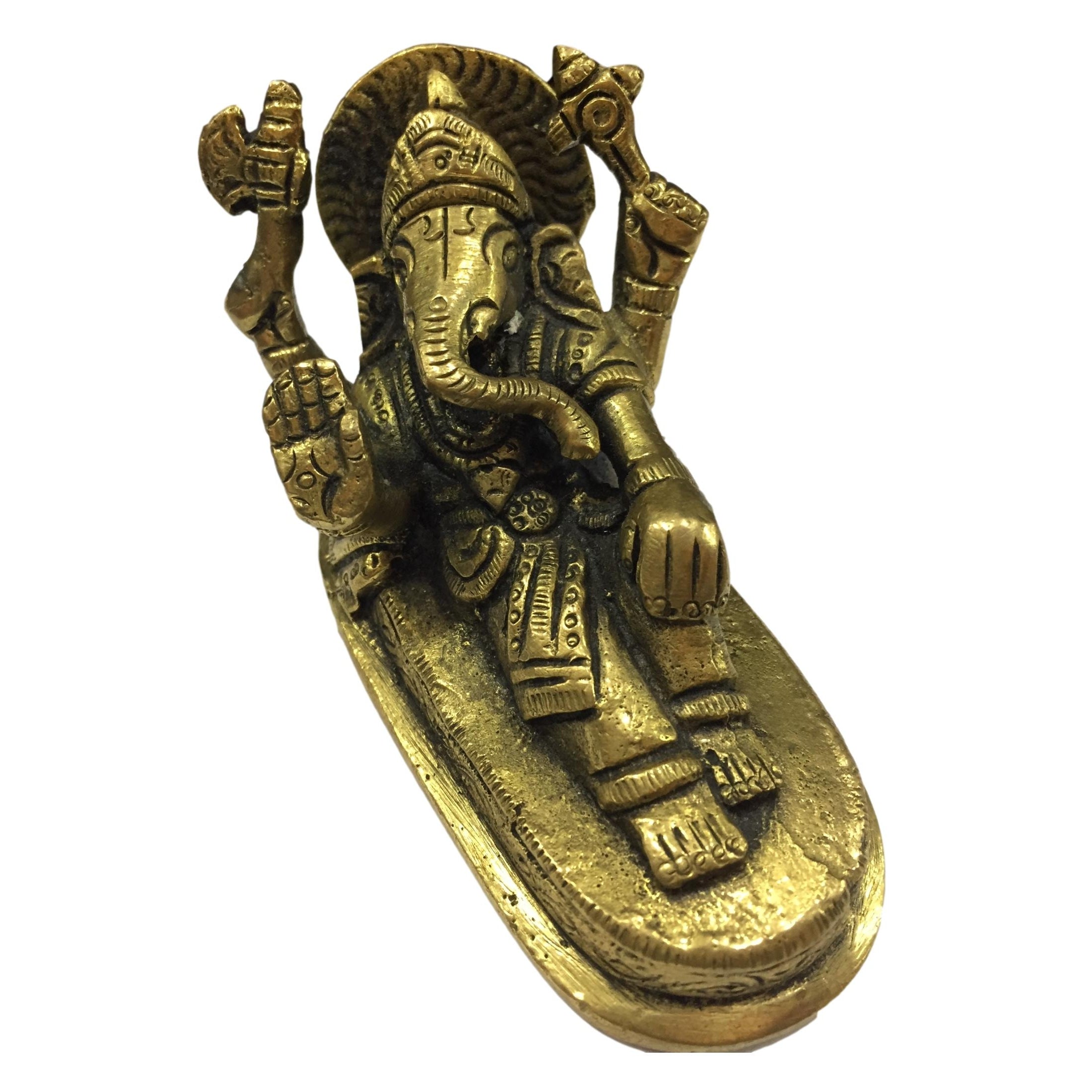 Sofa Ganesh Brass Antique 2 inch - Sri Prarthana
