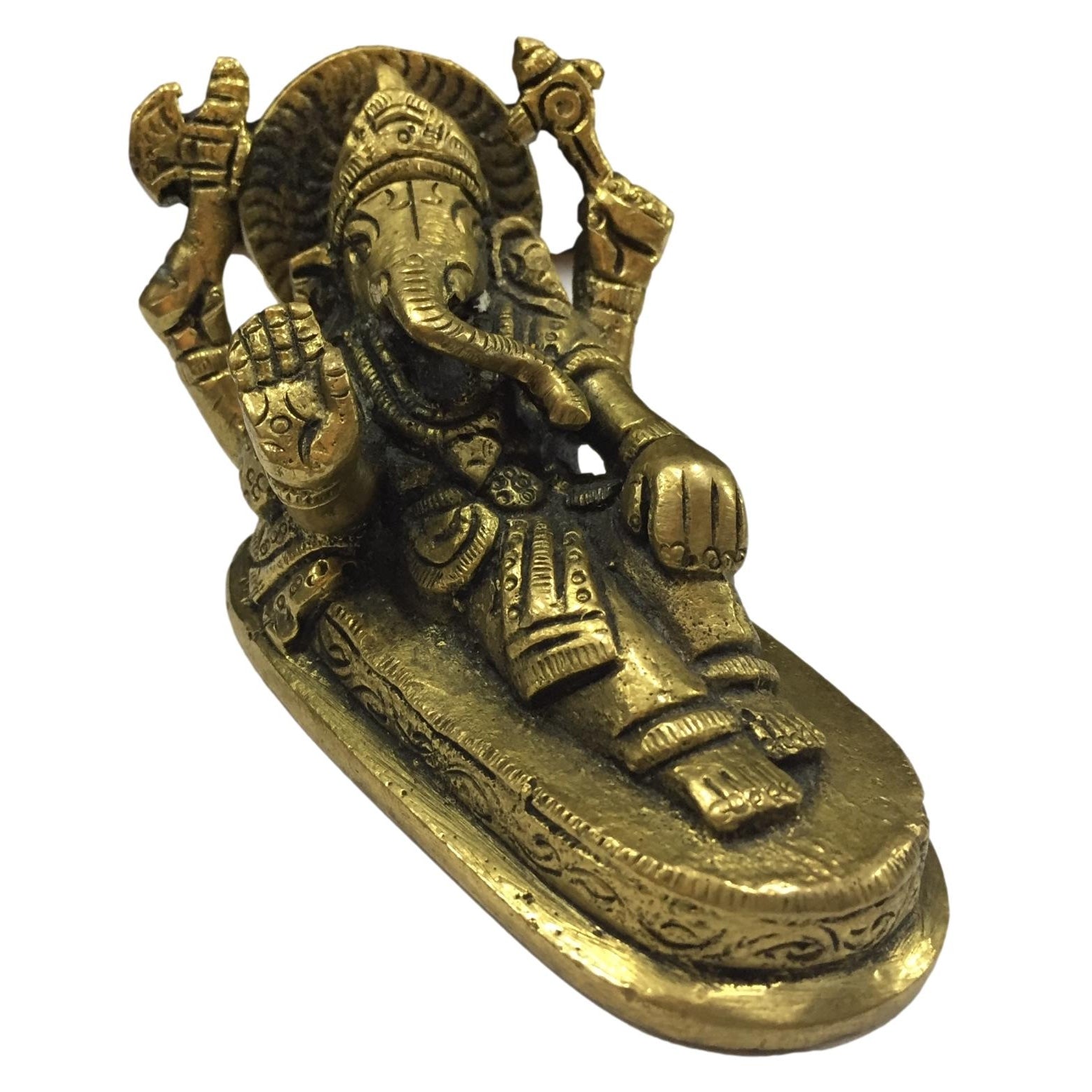 Sofa Ganesh Brass Antique 2 inch - Sri Prarthana