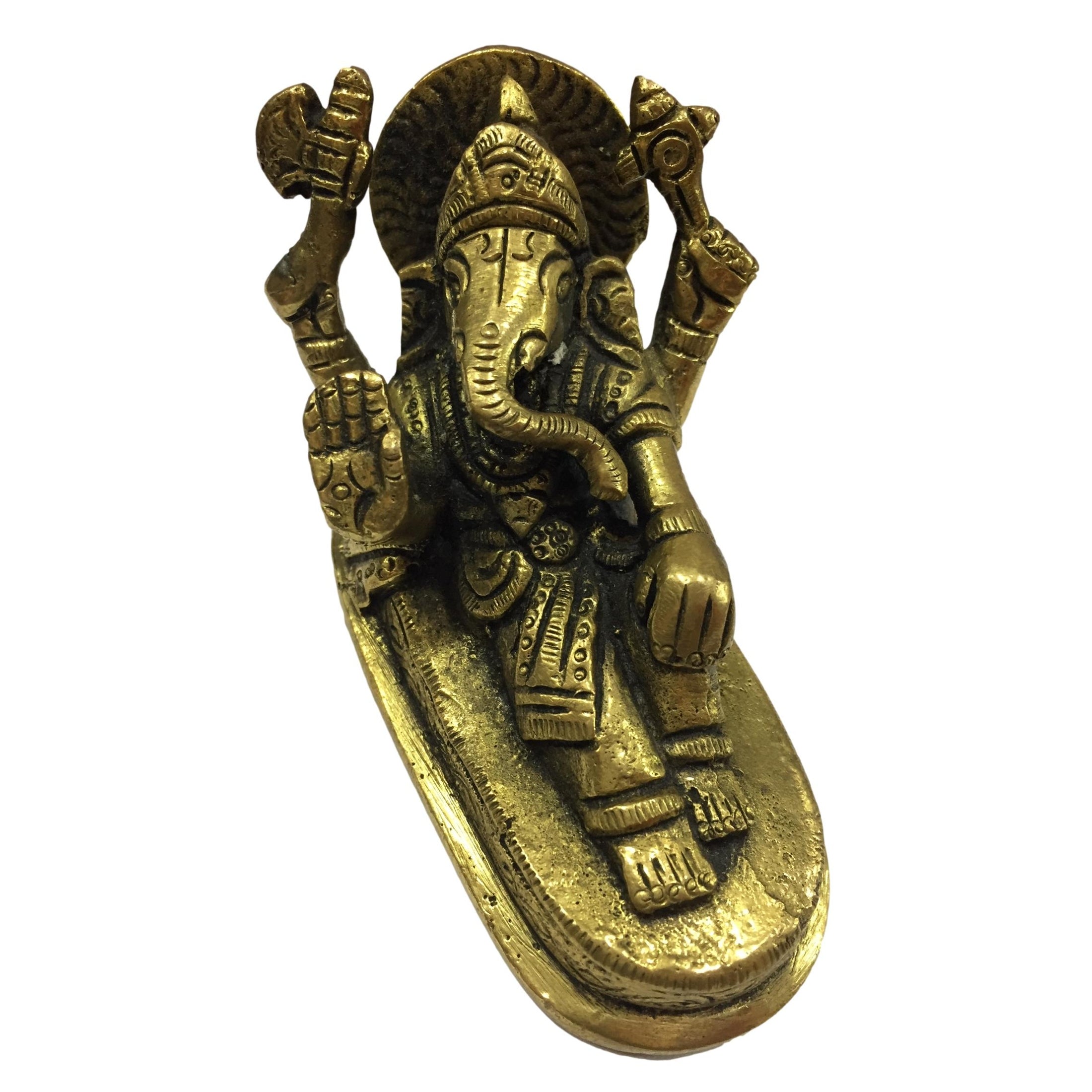 Sofa Ganesh Brass Antique 2 inch - Sri Prarthana