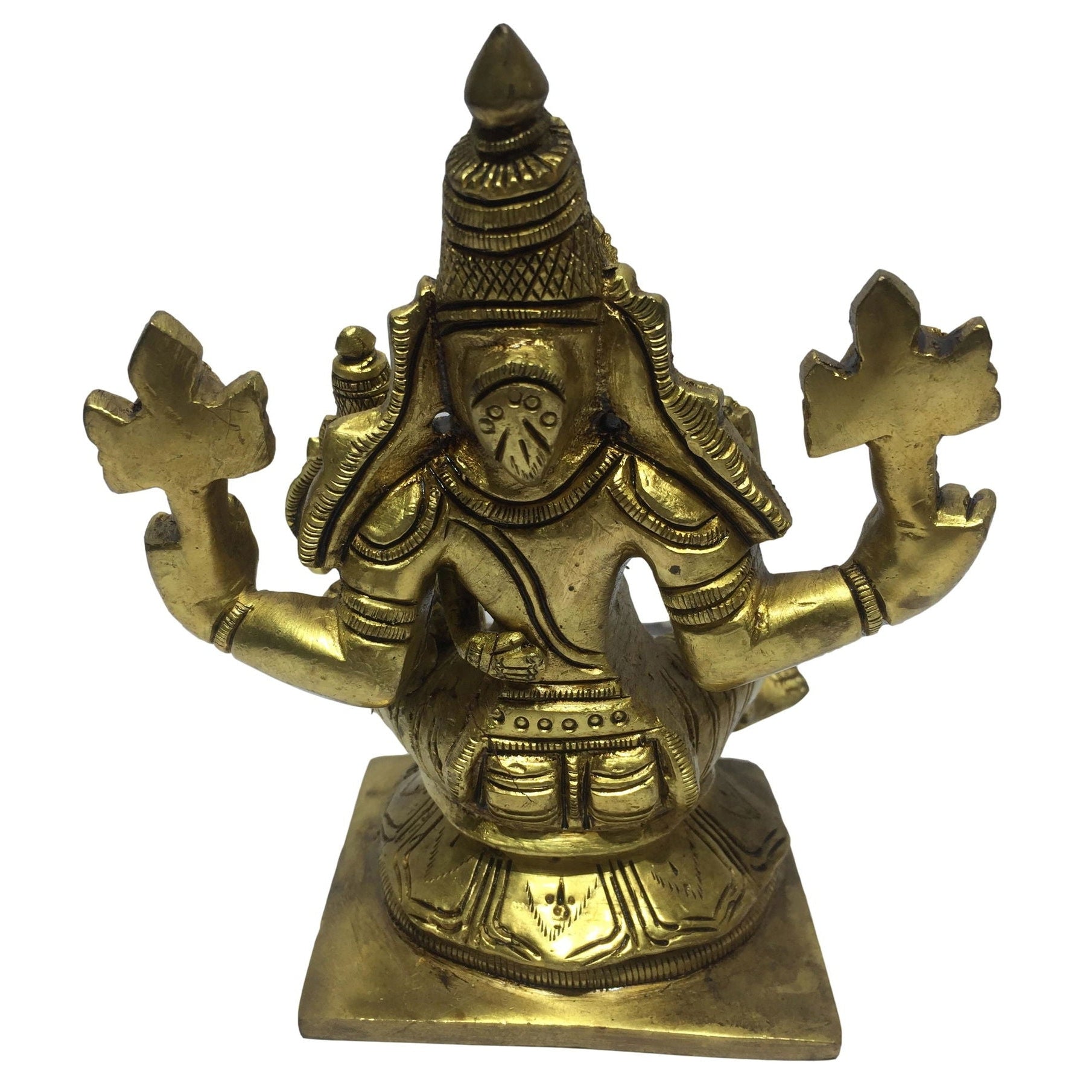 Sri Lakshmi Narasimhar Brass Antique Statue 5.5 Inch - Sri Prarthana