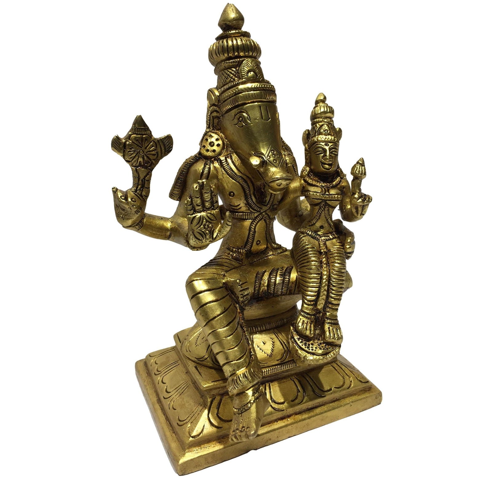 Sri Lakshmi Varaahar Brass Antique Statue 6 Inch - Sri Prarthana