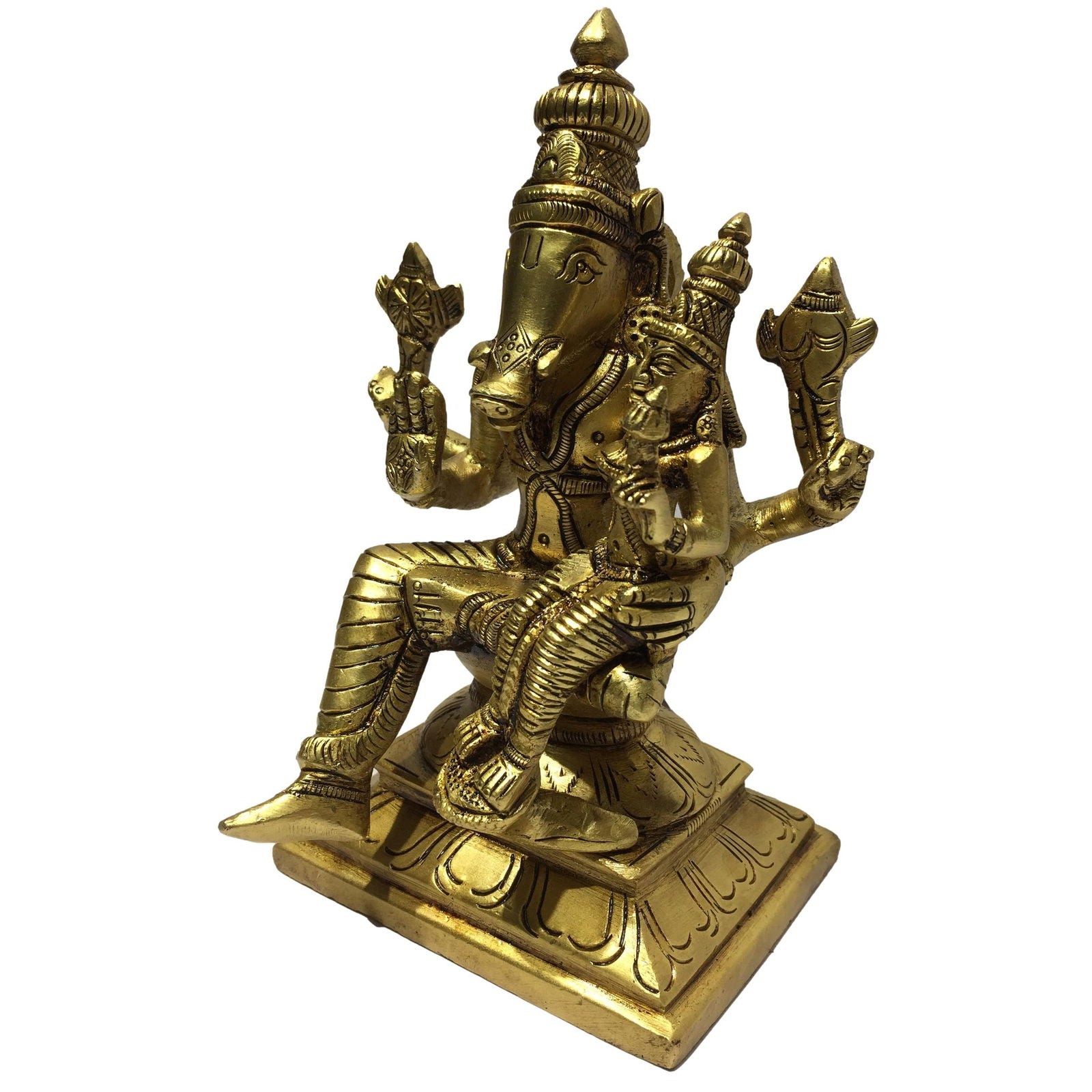 Sri Lakshmi Varaahar Brass Antique Statue 6 Inch - Sri Prarthana