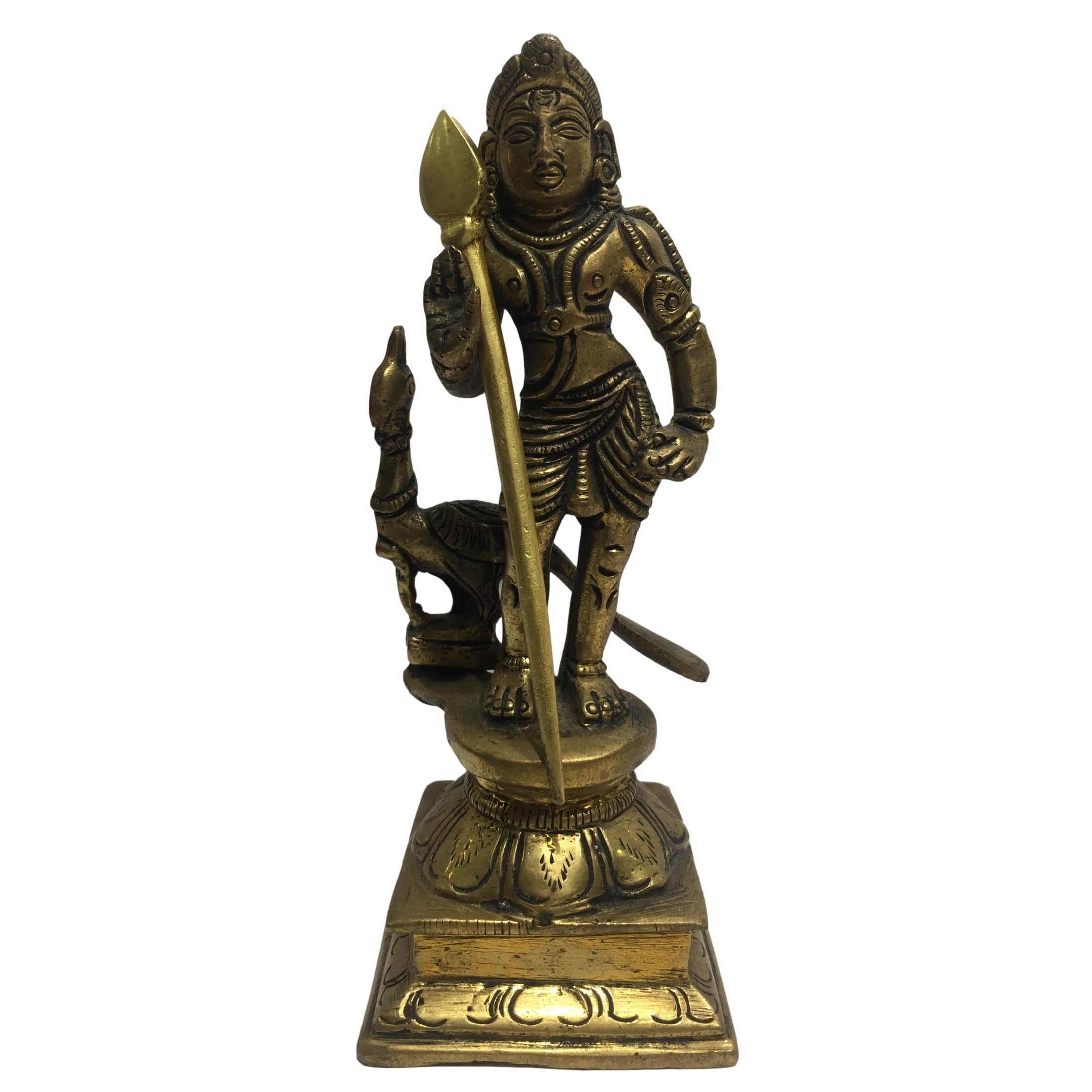 Bala Murugan with 2 Hands Brass Antique 6 inch/ பால முருகன் சிலை - Sri Prarthana