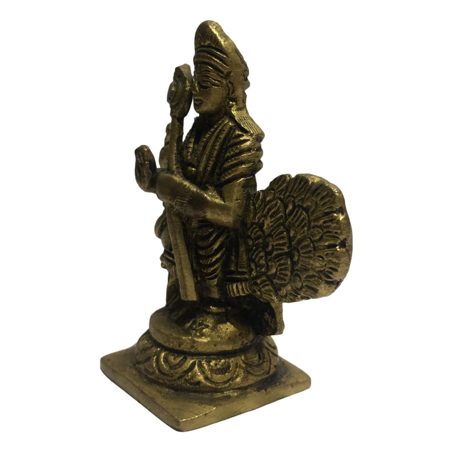 Mayil Vahana Murugan Brass Antique 3.5 inch / மயில்வாகனன் முருகன் - Sri Prarthana