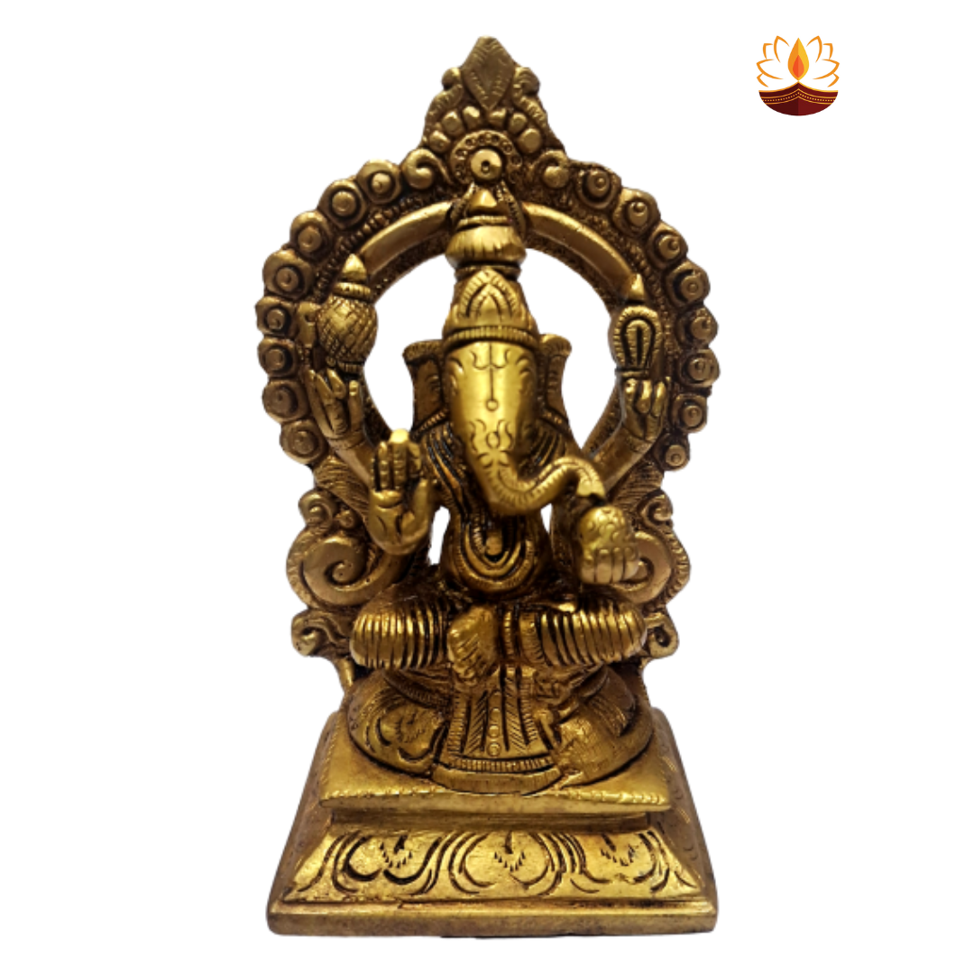 Ganesha in Prabhai Brass Antique 5.5 inch