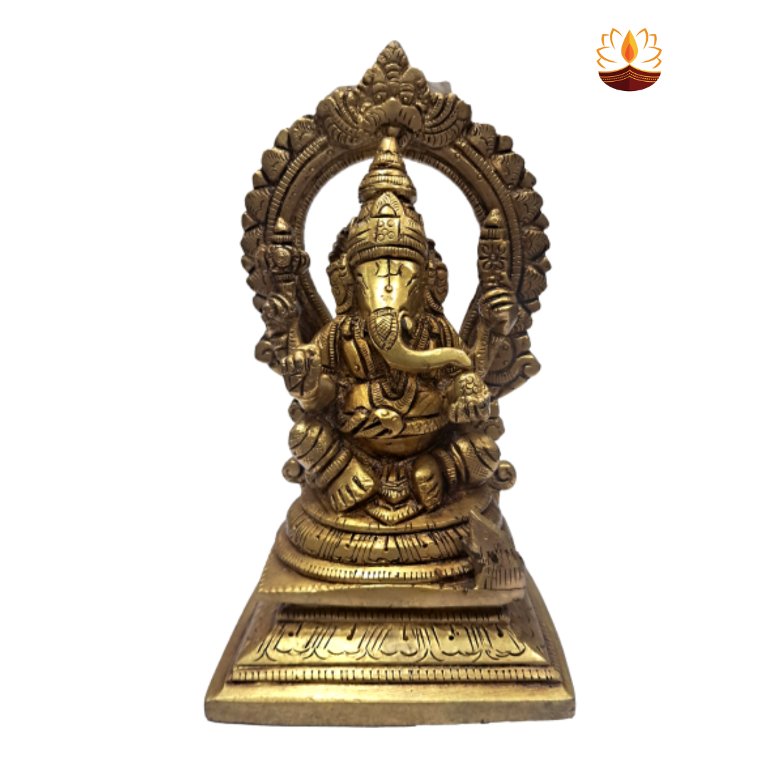 Ganesha in Prabhai Brass Antique 7 inch